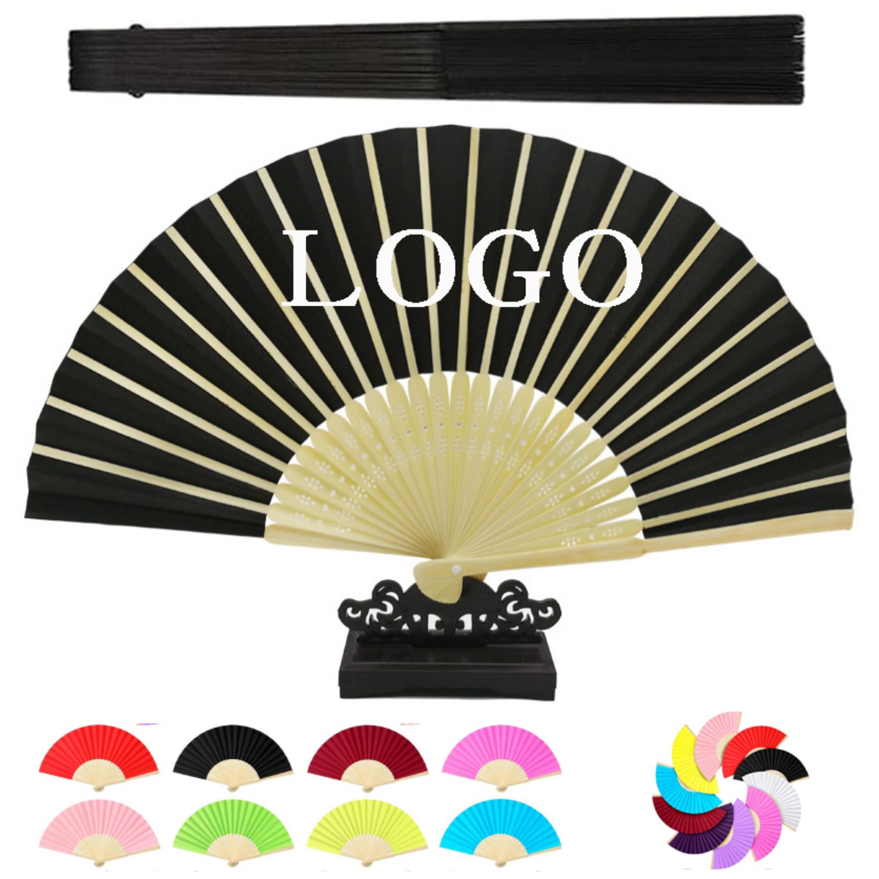 Bamboo Frame Folding Fan 2