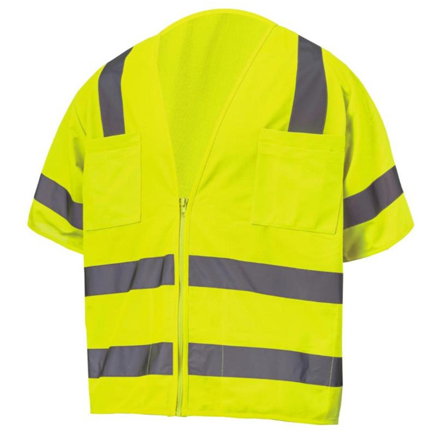 3.8oz. Knitted Class 3 Double Band Reflective Tape Safety Vest With 2 Pockets 5