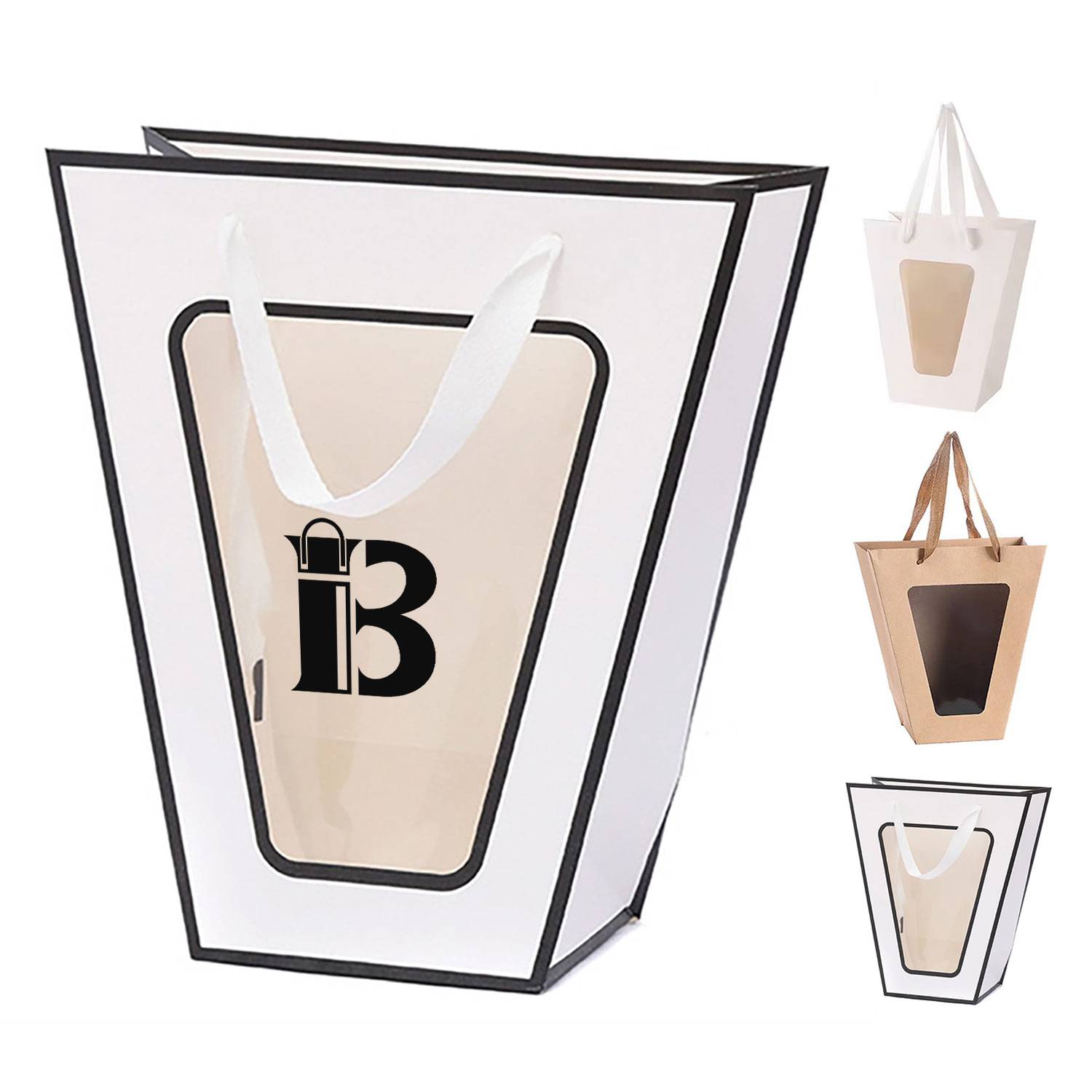 Trapezoid Paper Bag W/ Window