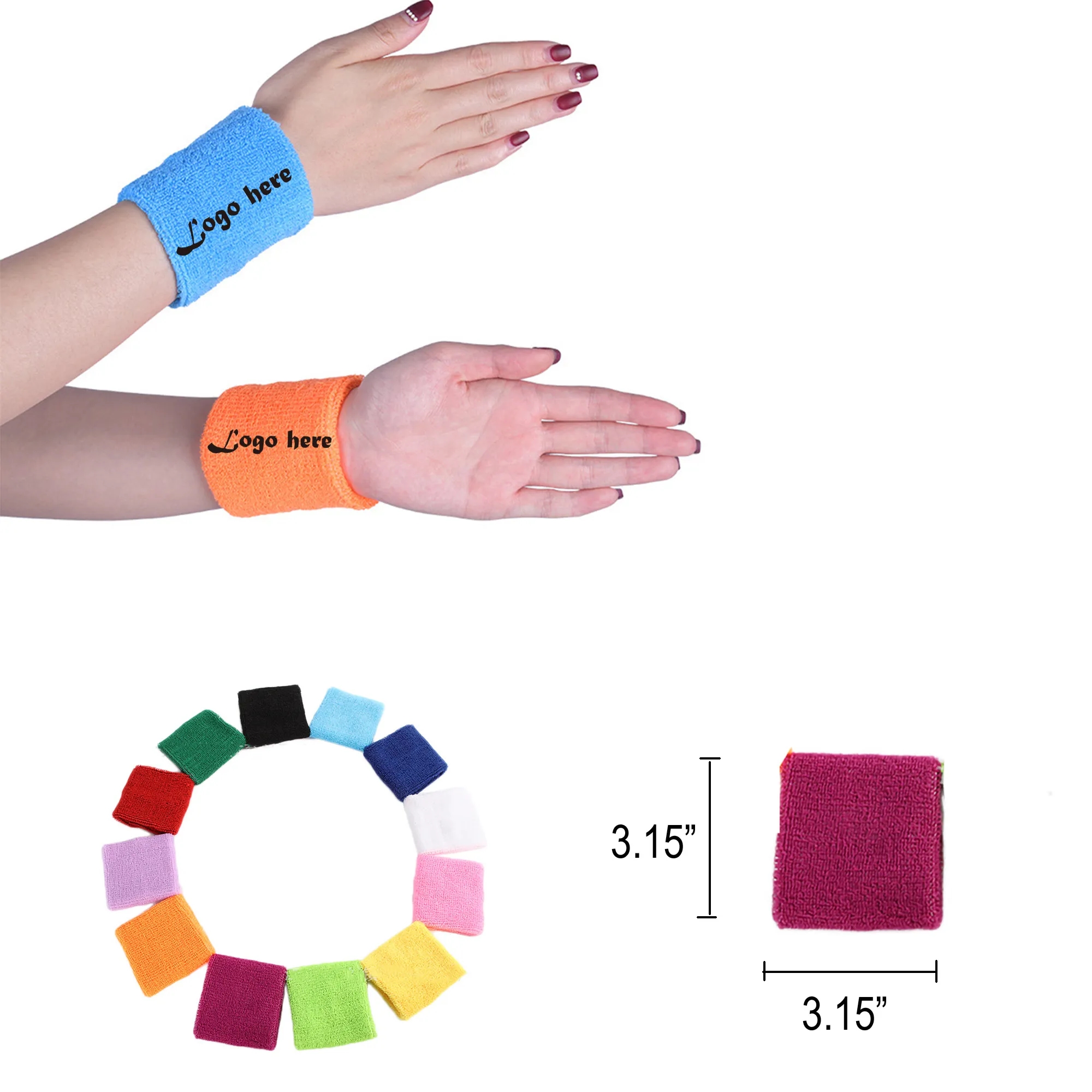 Heavyweight Wristband W/ Direct Embroidery  ( one piece) 1