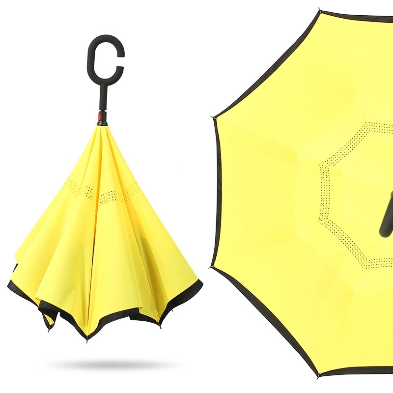 Auto Reversed Umbrella with Straight Handle 2