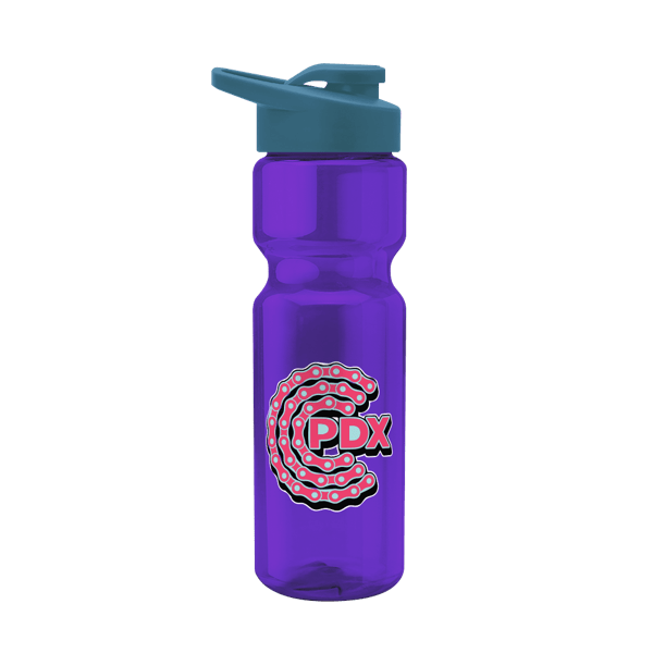 Blazer 28oz Transparent Bike Bottle w/Drink-thru Lid 1276