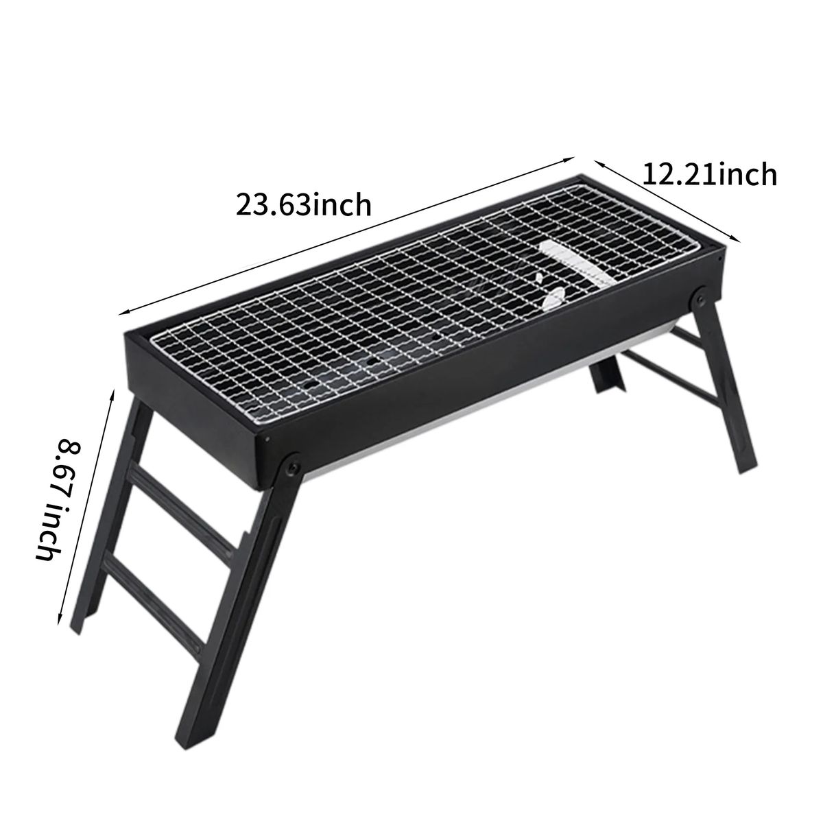 Portable Folding Steel Charcoal Grill for Outdoor Cooking 4