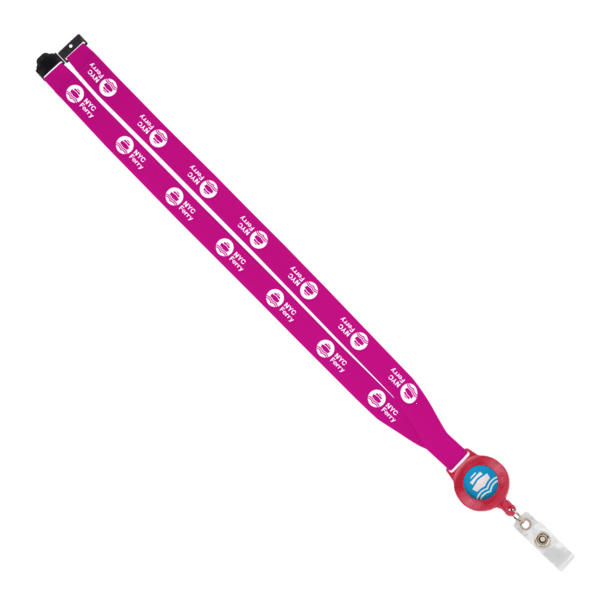 IMPORT 3/4" Polyester Lanyard with Retractable Badge Reel and IPH7 back of neck convenience release. 53