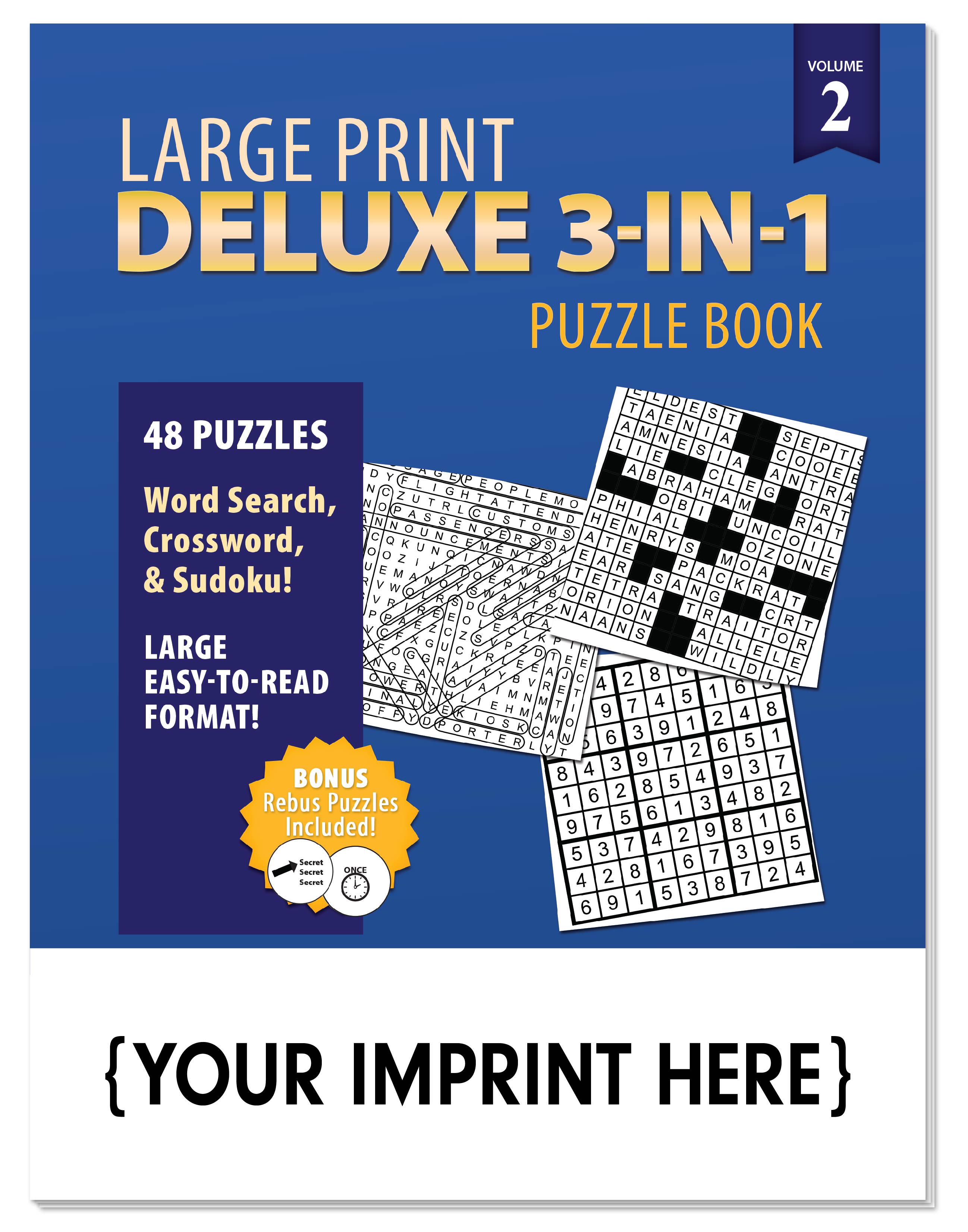 PUZZLE BOOK - Deluxe Large Print 3-in-1 Puzzle Book Volume 2 3