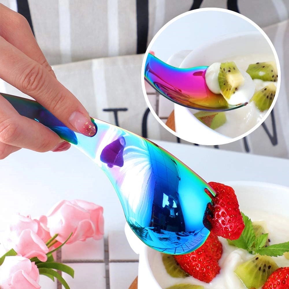 2 In 1 Bend Handle Spork Soup Tableware 17