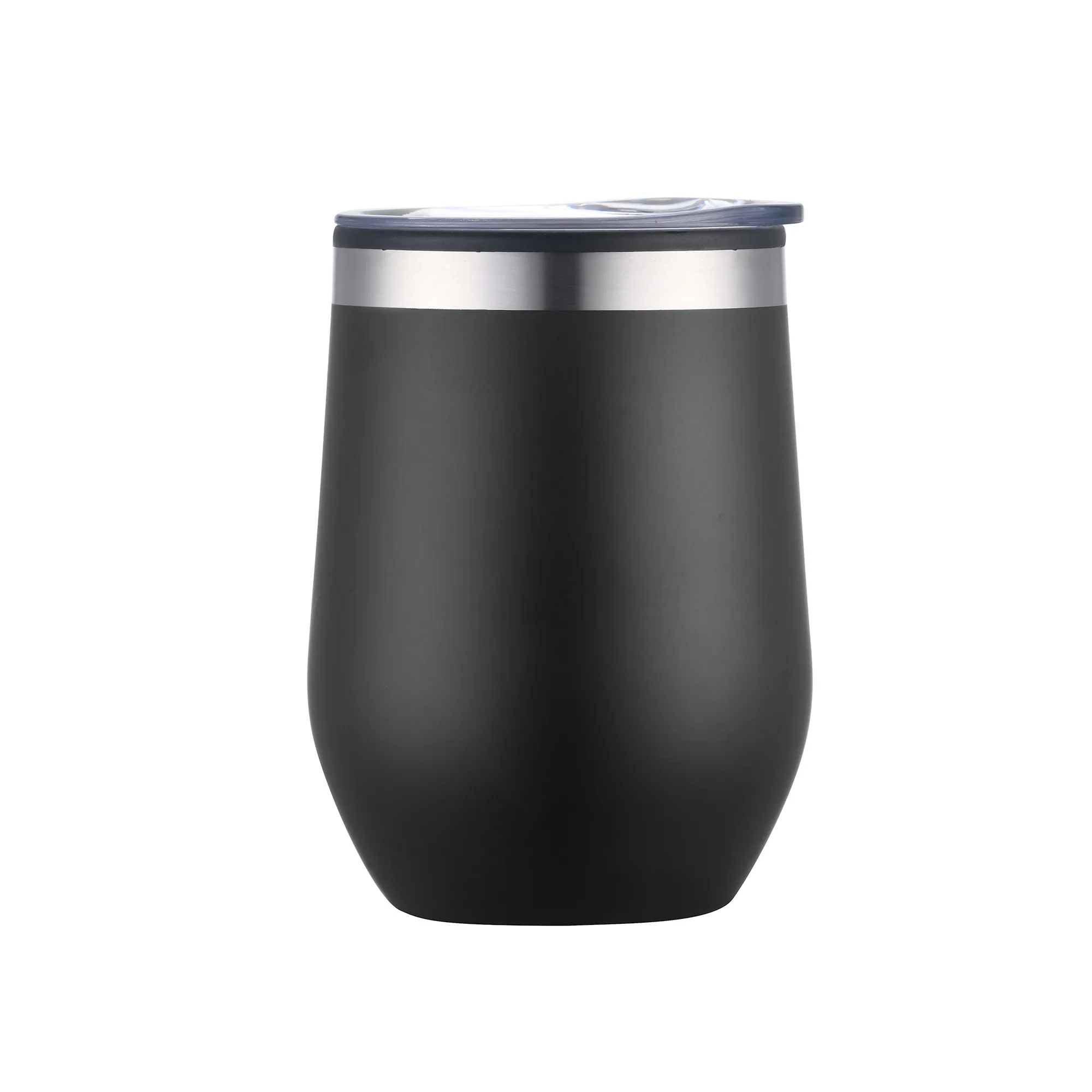 12oz. Double Wall SS / PP Wine Mug with Clear Lid 1