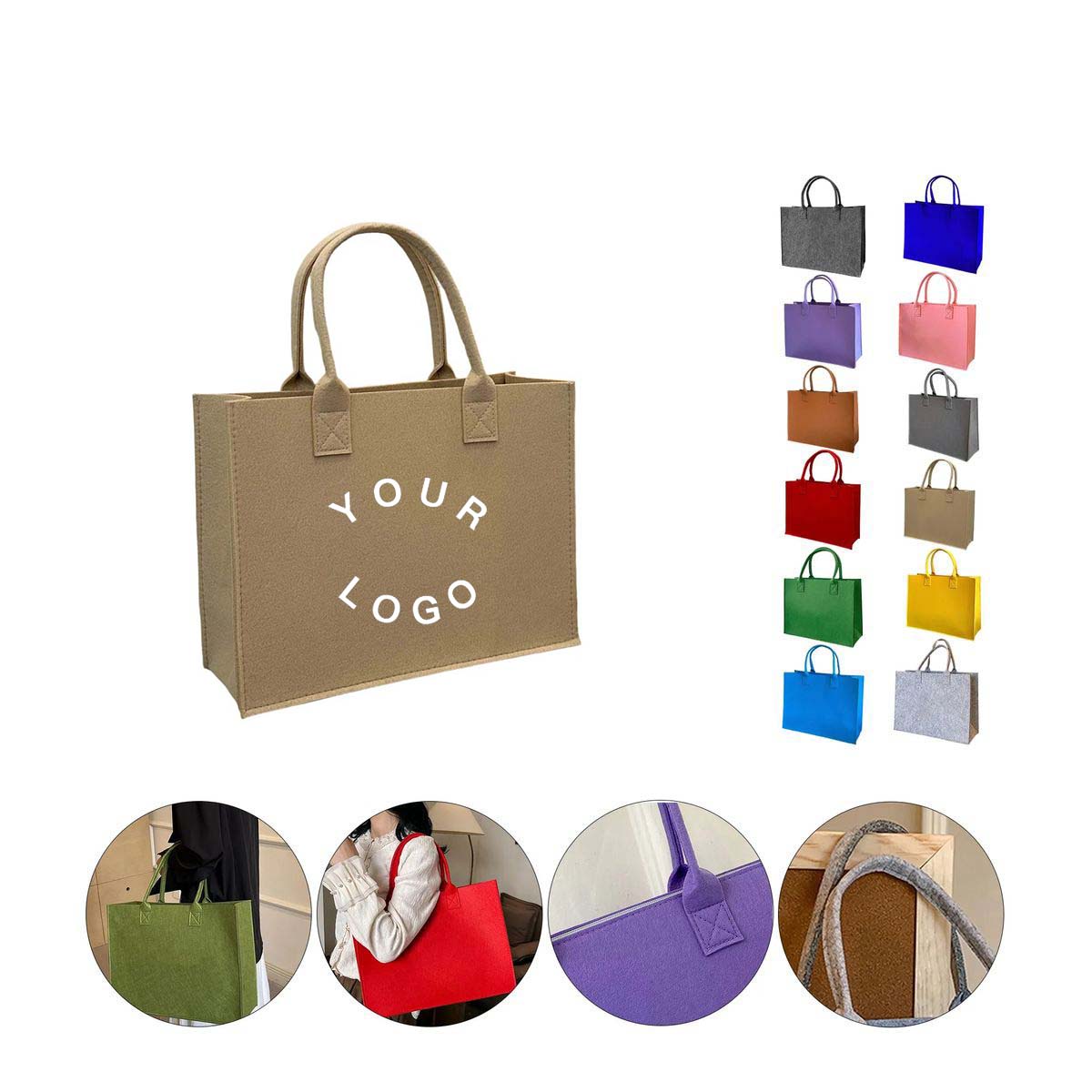 Felt Tote Bag Lightweight Carryall for Everyday 6