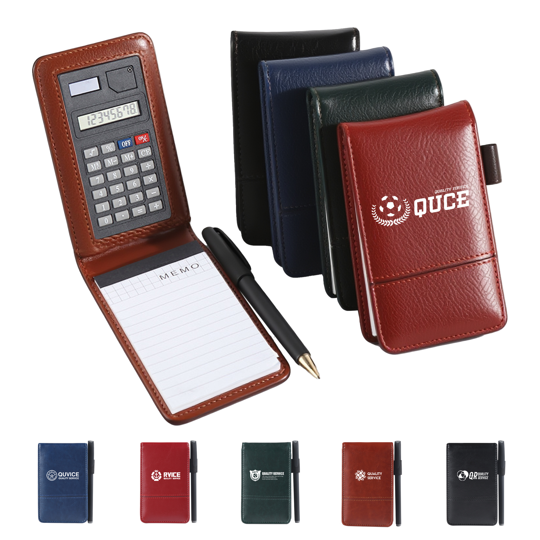 Embossed Pocket A7 PU Memo Notepad with Calculator 2