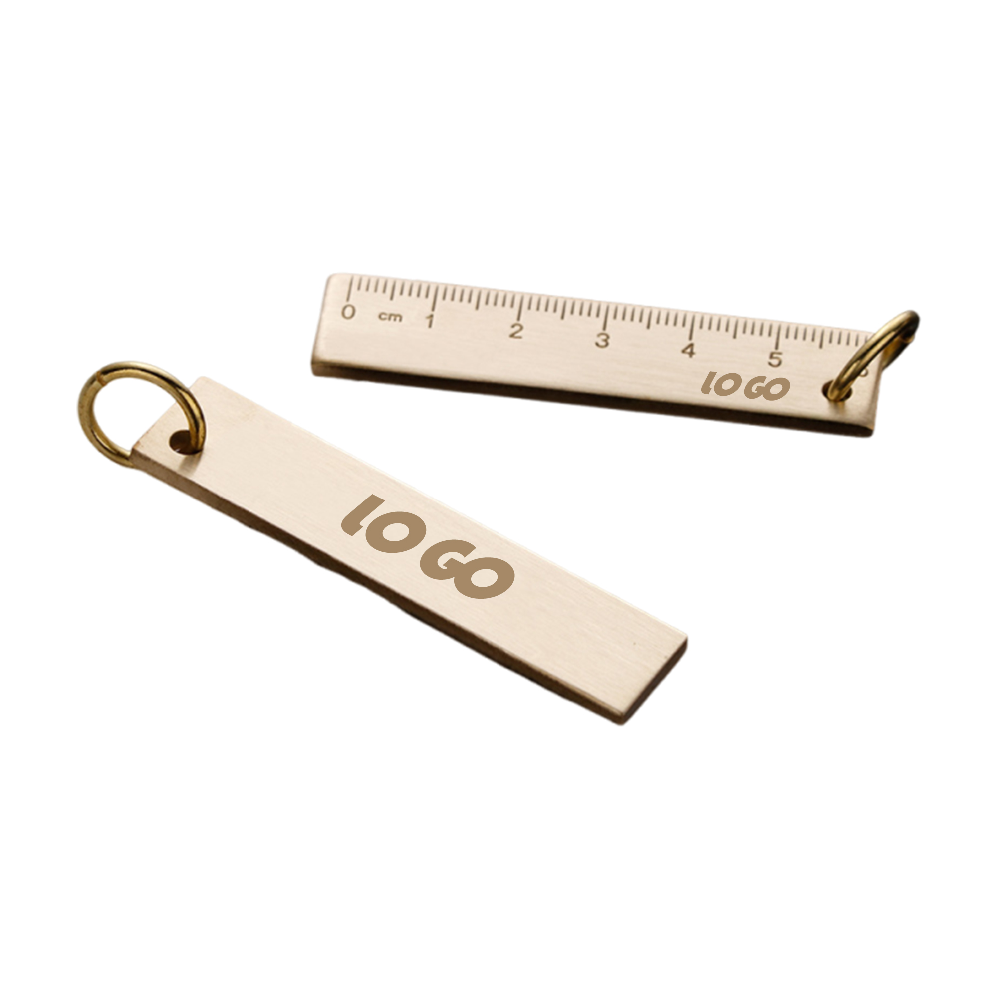6cm Brass Ruler Keychain 2