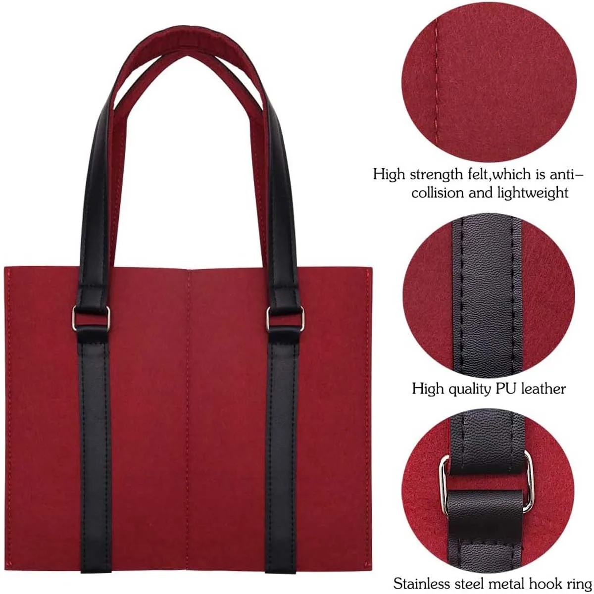 2 Bottle Tote Bag Wine Felt Travel Reusable Gift Carrier 2