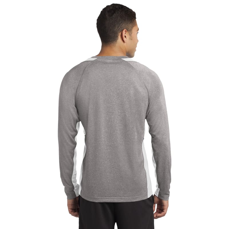 Sport-Tek Long Sleeve Heather Colorblock Contender Tee. 65