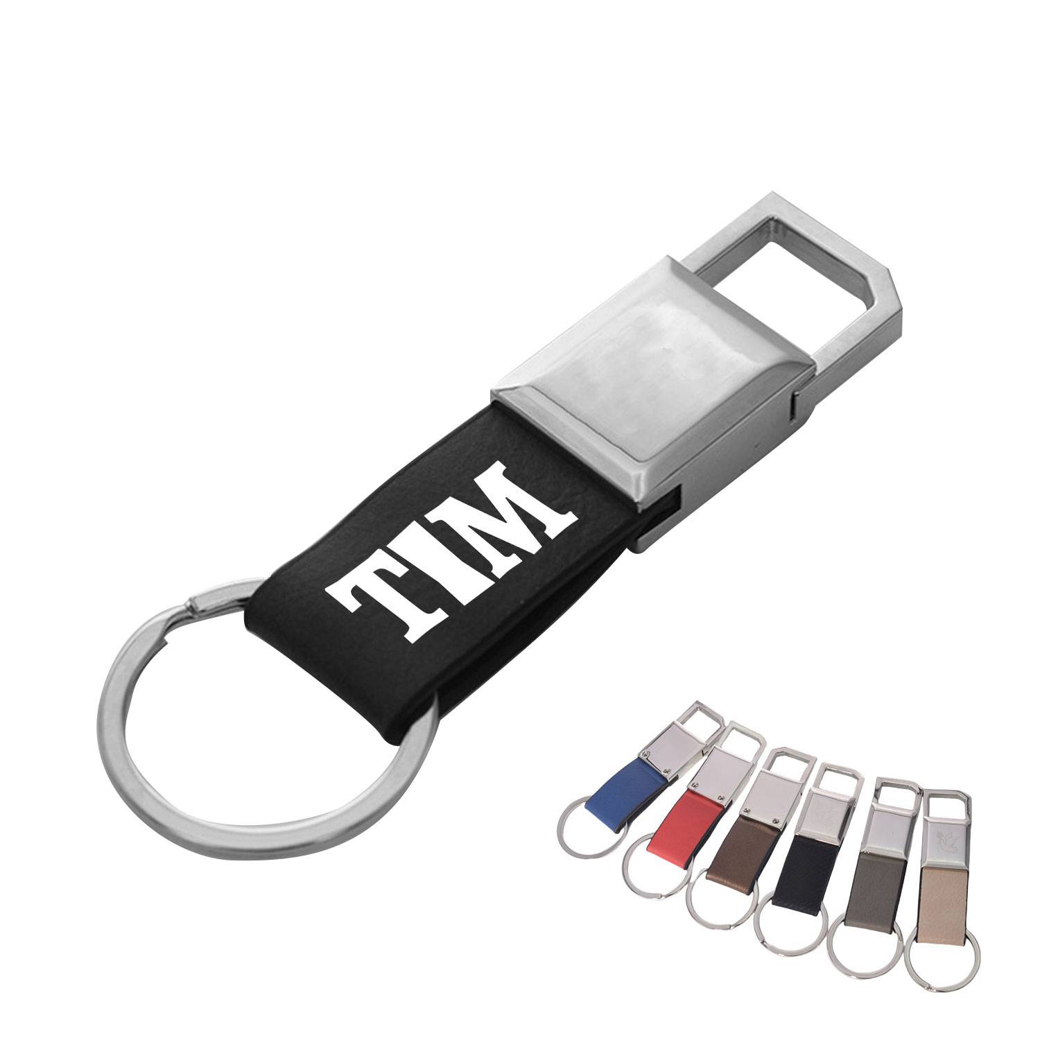 Personalized Custom PU Laser Leather Keychain 2