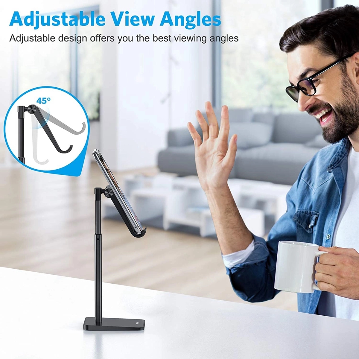 Adjustable Phone& Tablet Desktop Holder Stand 4