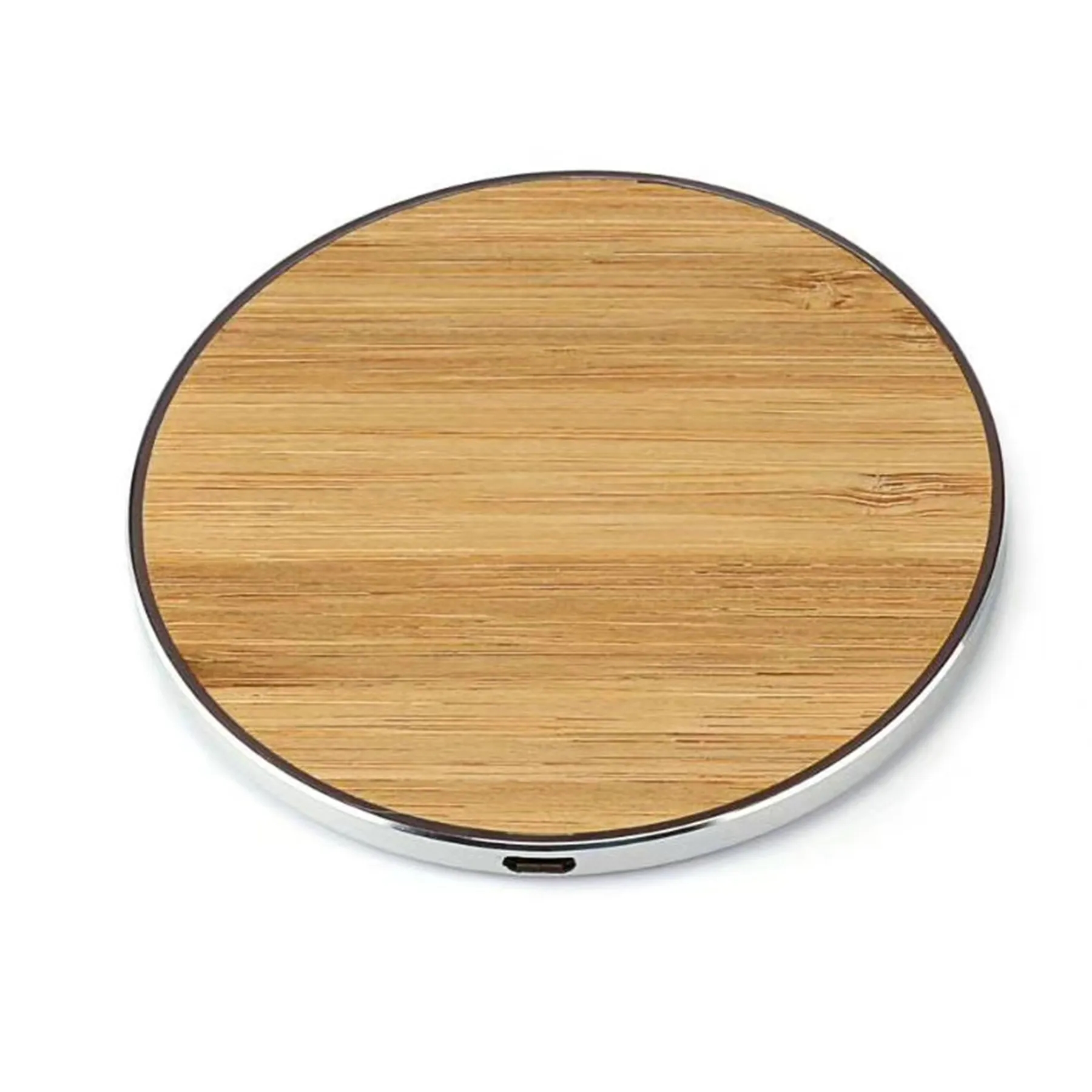10W Wooden Round Ultra-thin Wireless Charger 8
