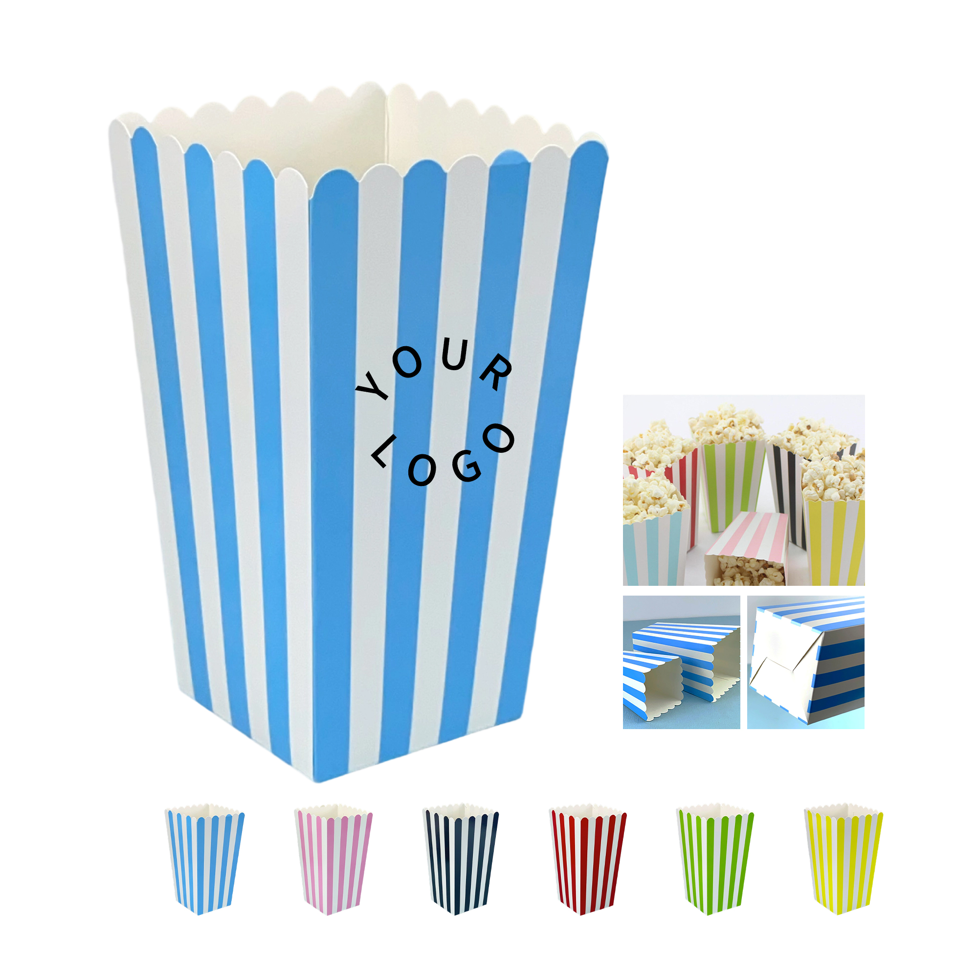 Paperboard Popcorn Bucket Durable Snack Container 2