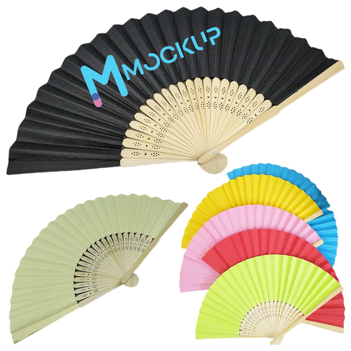 Party Handheld Paper Wood Fan 5