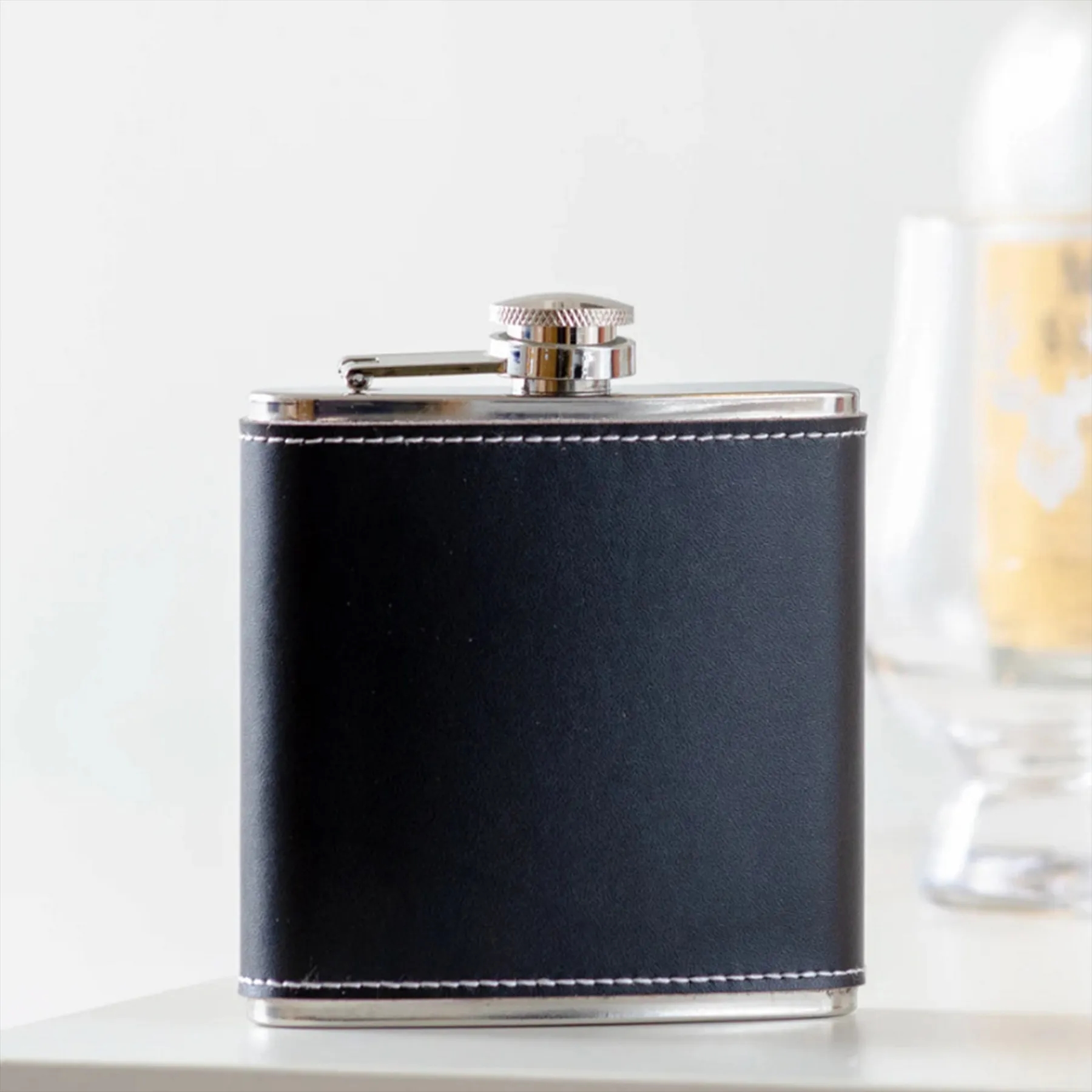 Leather Flask, custom water bottle with logo imprint 6