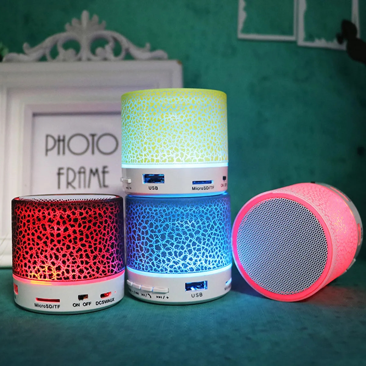 LED Light Luminous Mini Bluetooth Speaker Dancing Lights 4