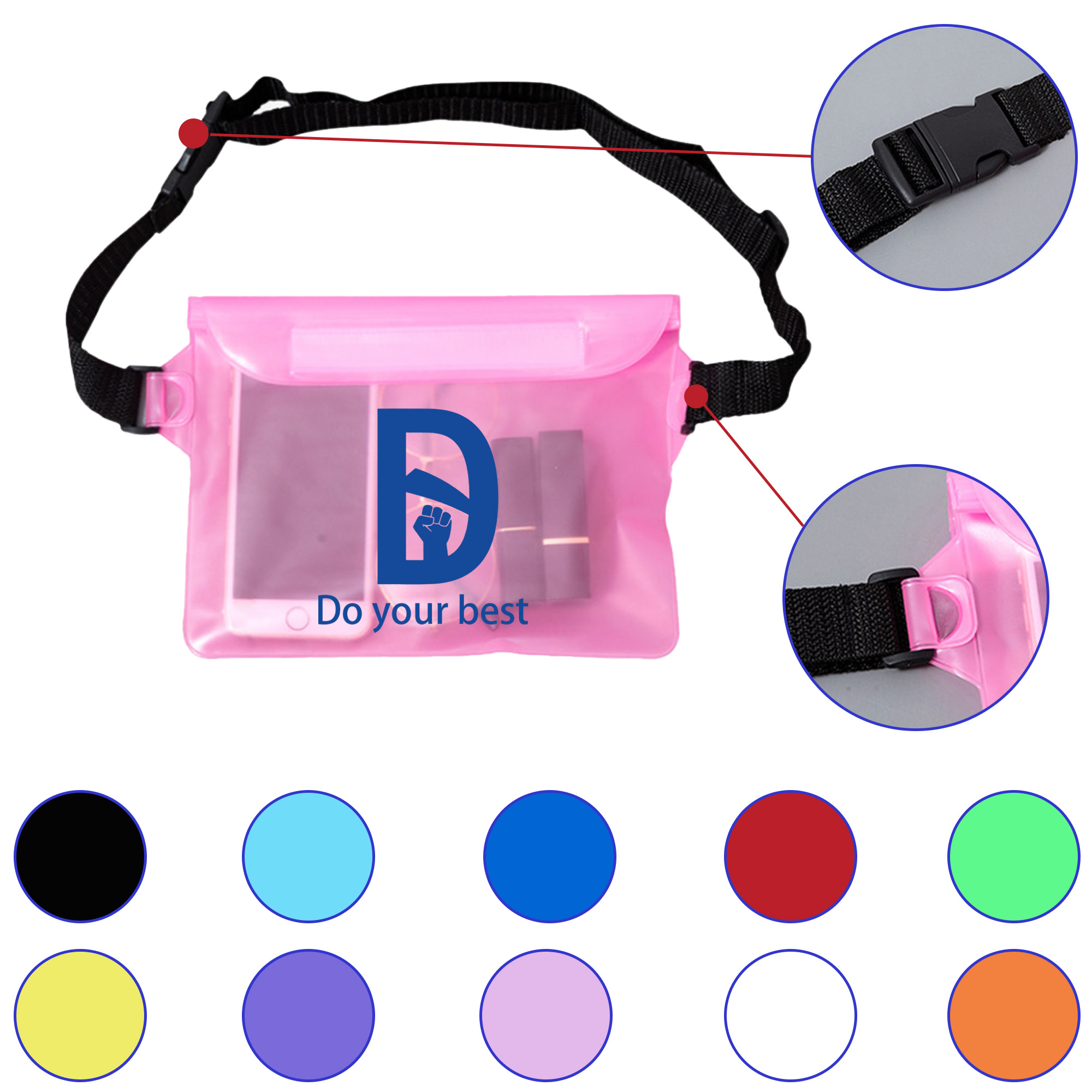 MOQ 30 Color Waterproof Waist Bag 2