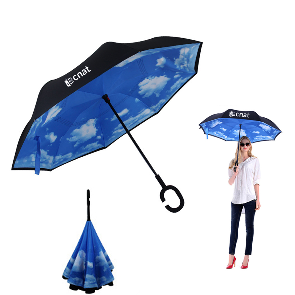 Inverted Reverse Umbrella with C-Shaped Handle 1