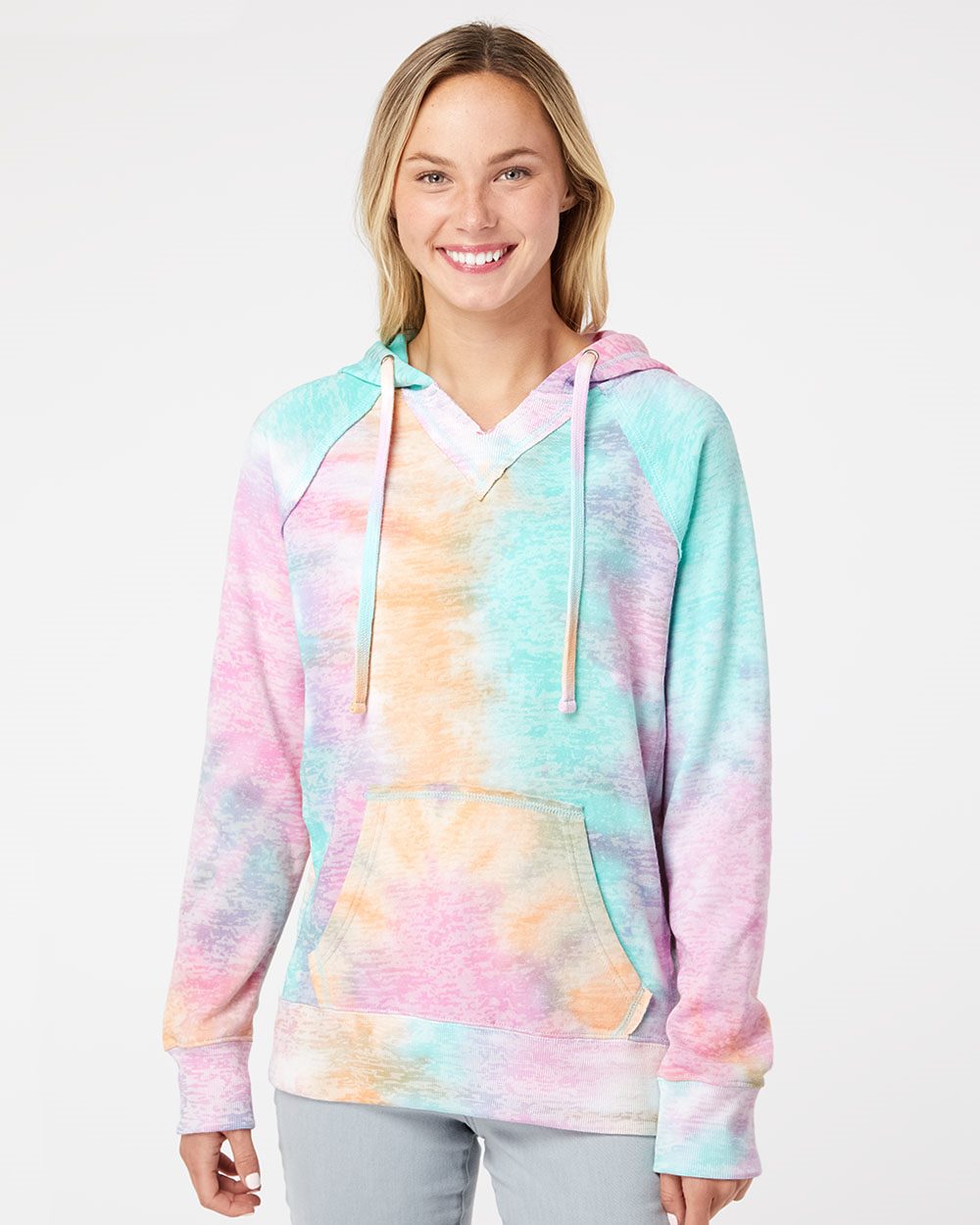 Women's Courtney Burnout V-Notch Hooded Sweatshirt - W1162 11