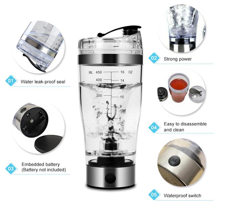Self-stirring Protin Shaker Smart Shaker Stirring Bottles, custom water bottle with logo imprint 6