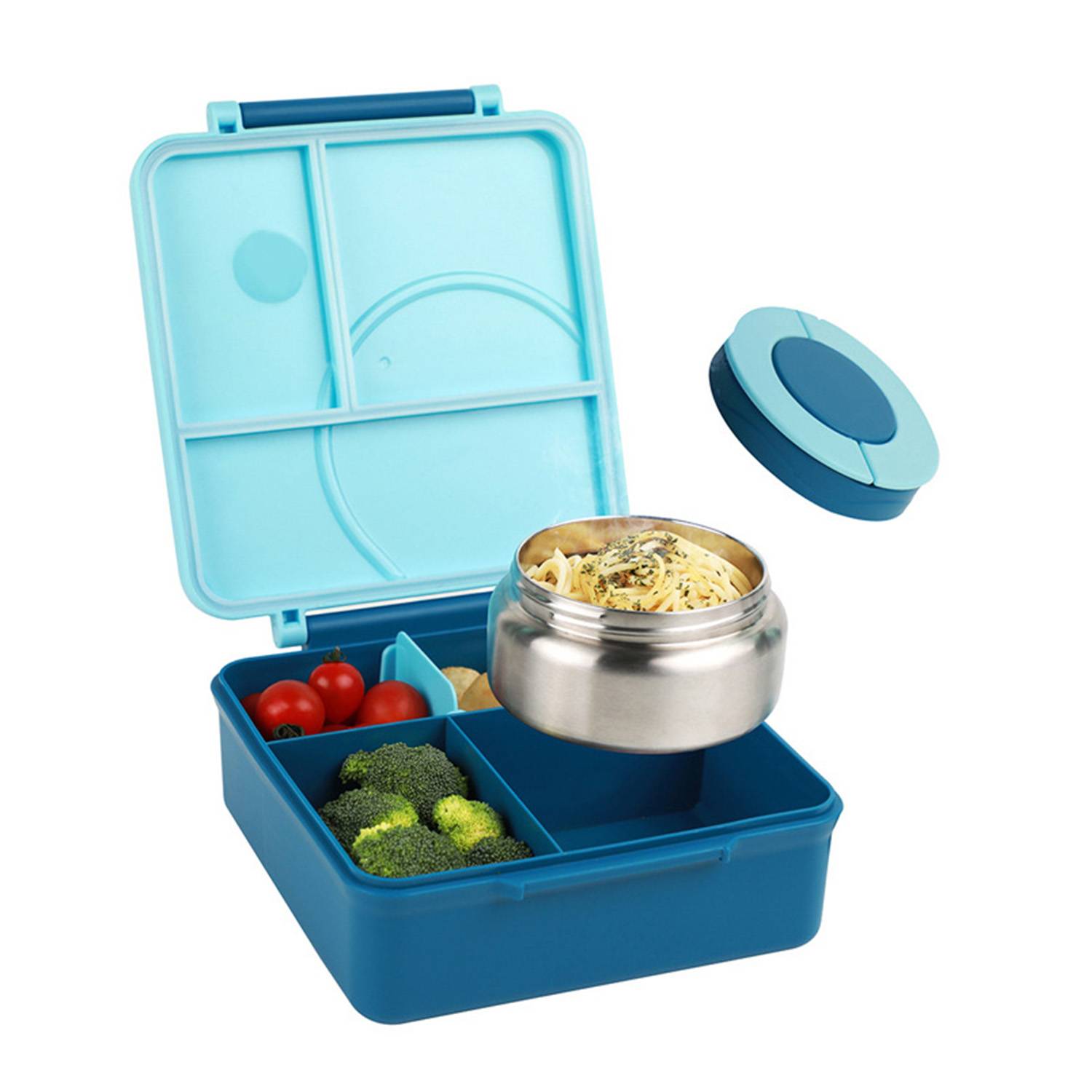 Food Grade PP Bento Lunch Box w/ Stainless Steel Bowl 7