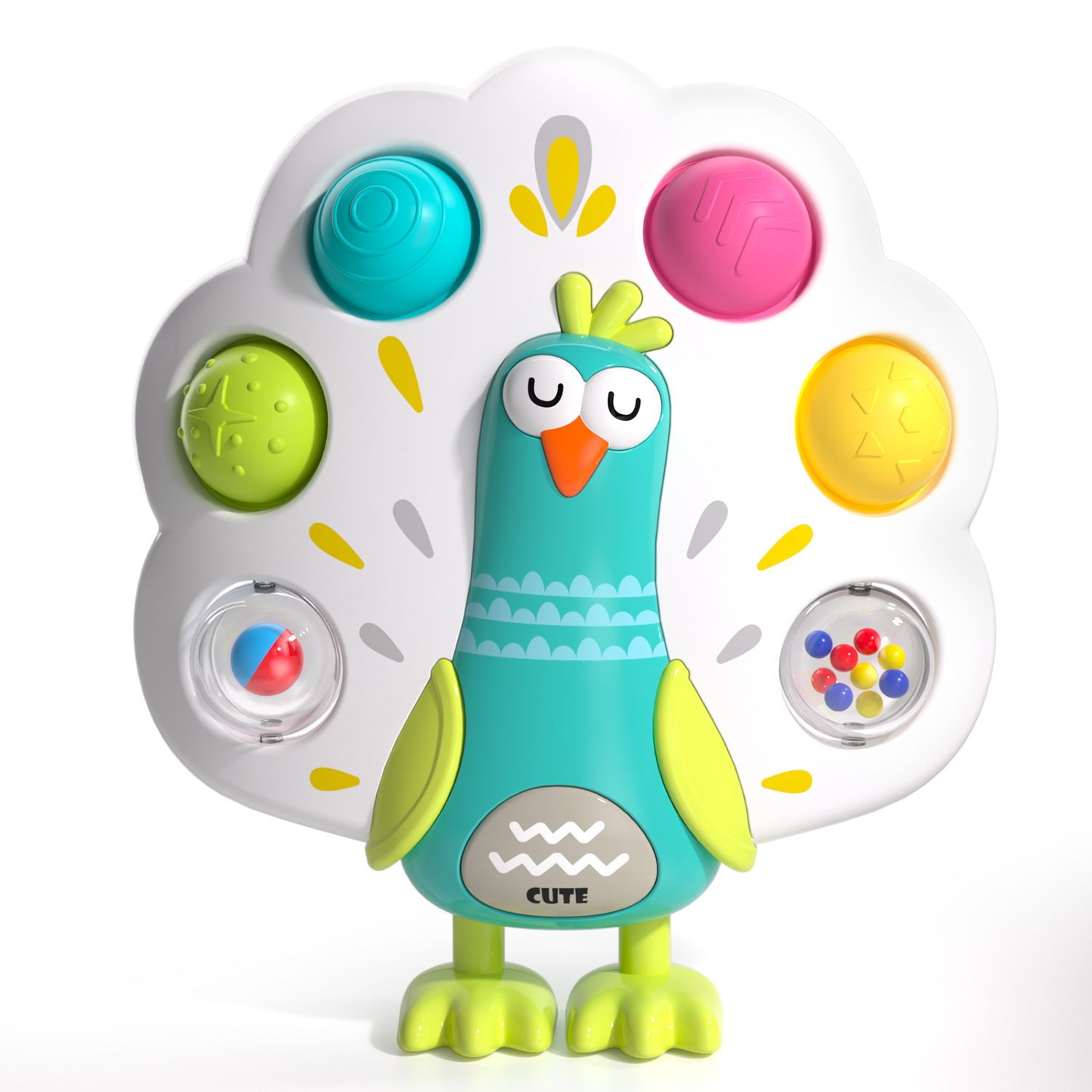 Baby Peacock Bubble Montessori Sensory Toys 4