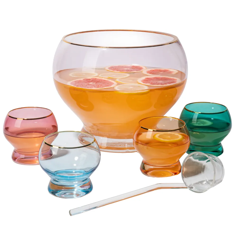 1.7Gal Colorful Punch Bowl Set 3