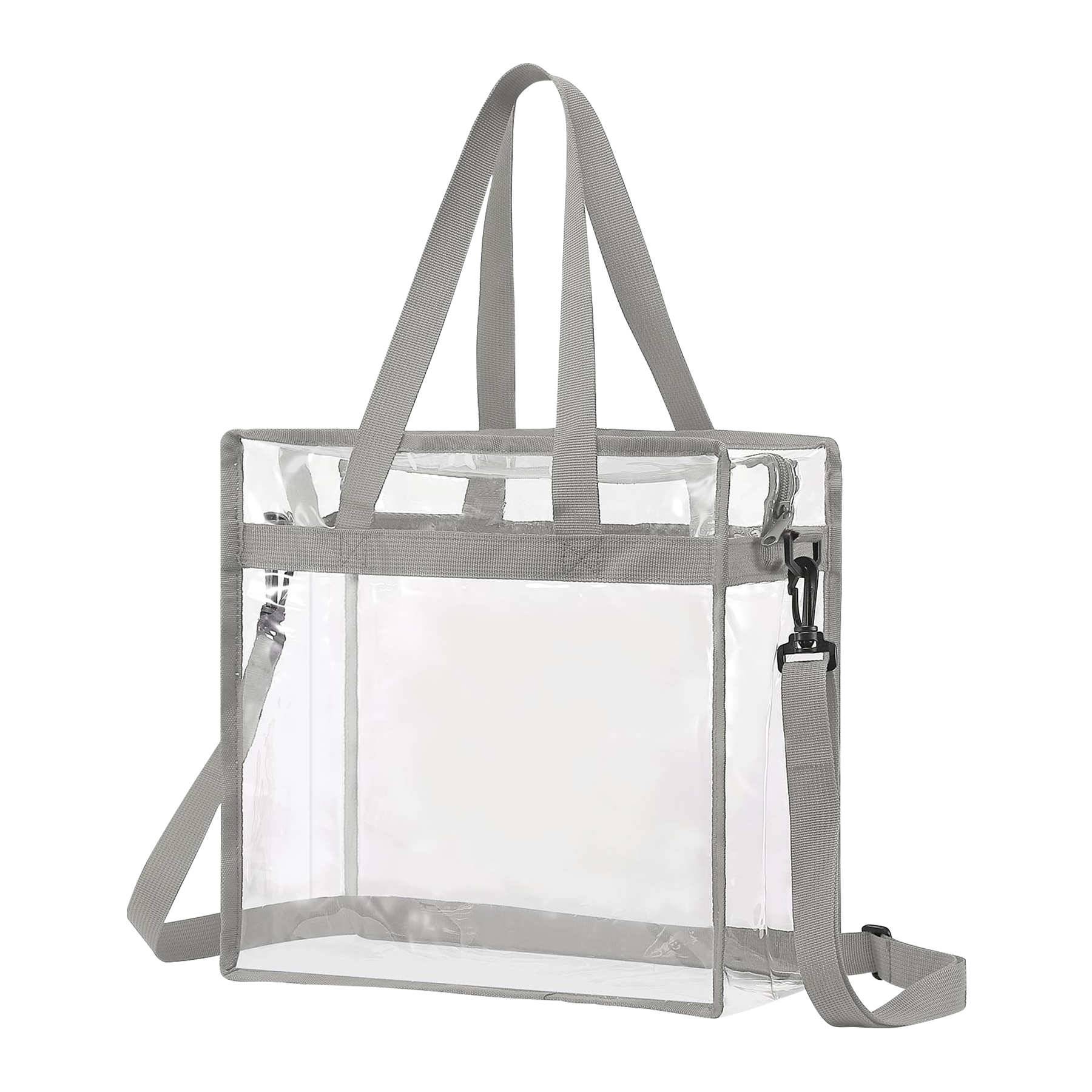 Square Clear PVC Zipper Shopping Tote Bag 2