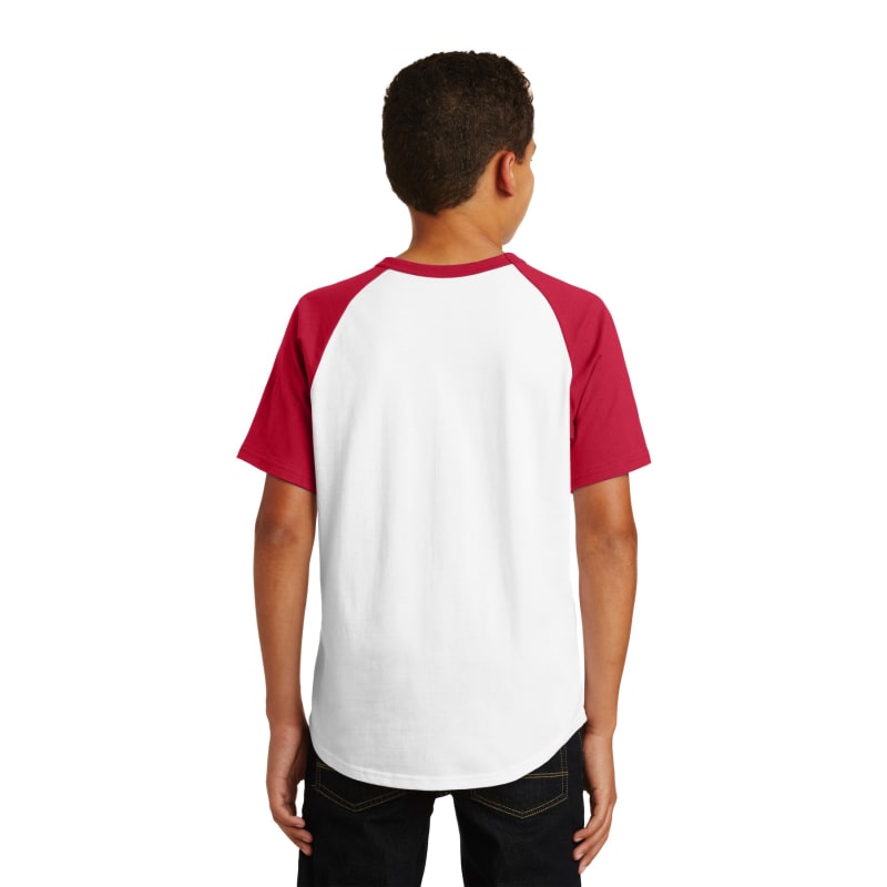 Sport-Tek Youth Short Sleeve Colorblock Raglan Jersey. 2