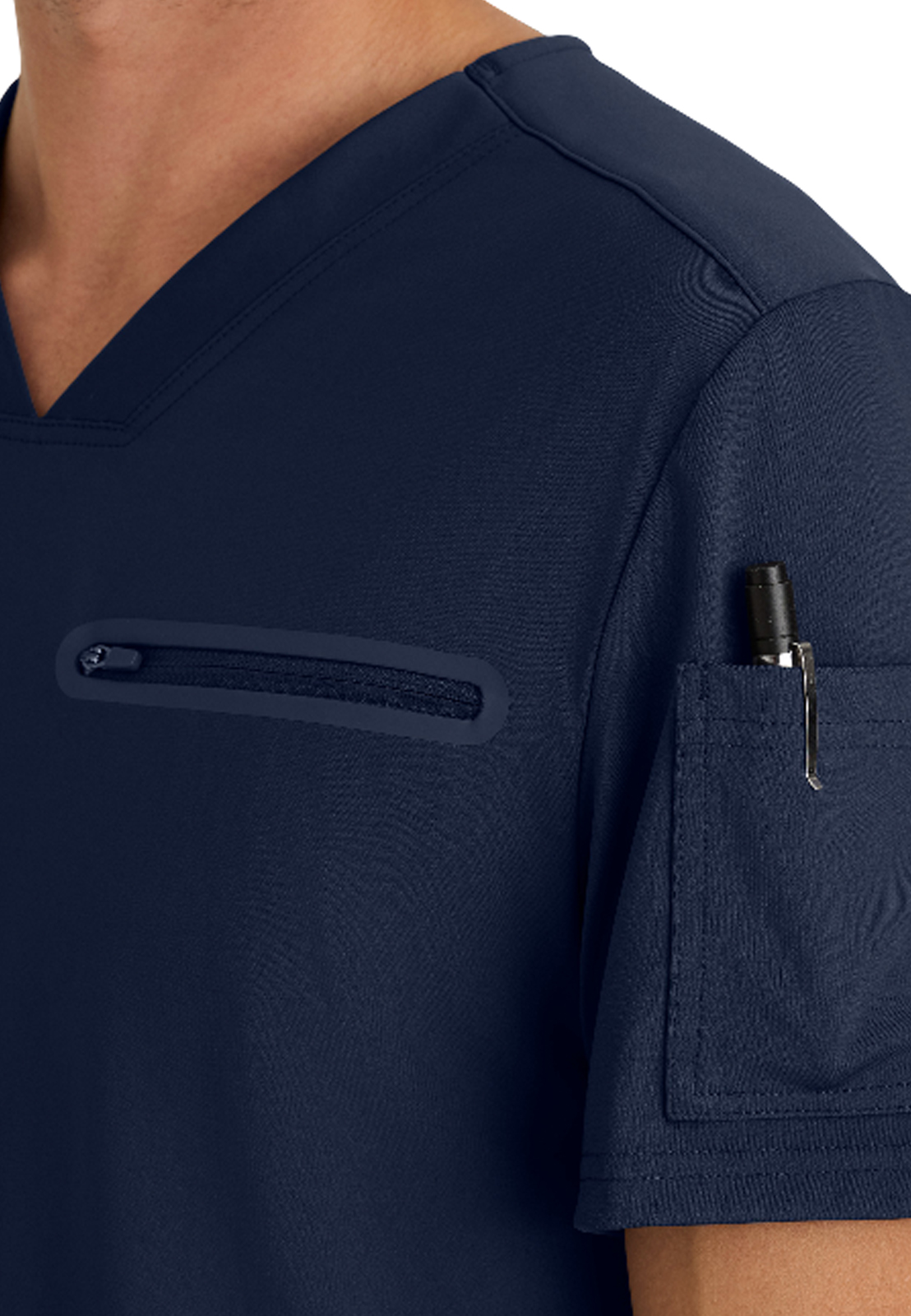 Grey's Anatomy Knit Stretch - Men's Two-Pocket V-Neck Clarity Scrub Top 4