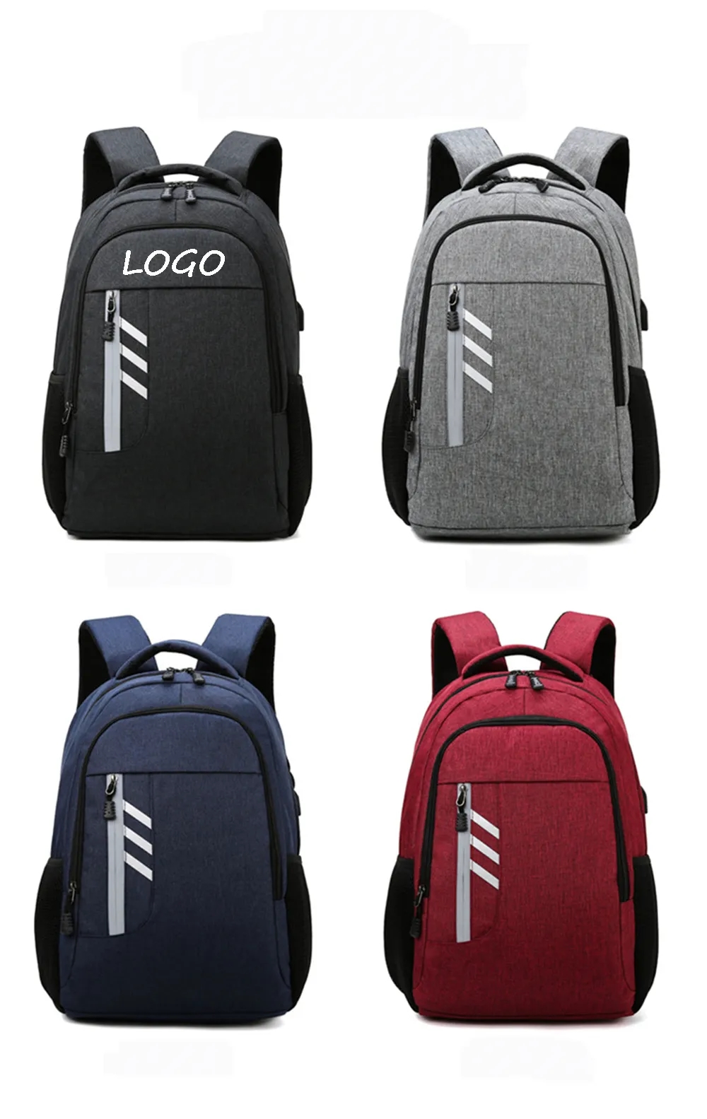 Large Capacity Shoulder Bag / USB Charging Port / Reflective 2
