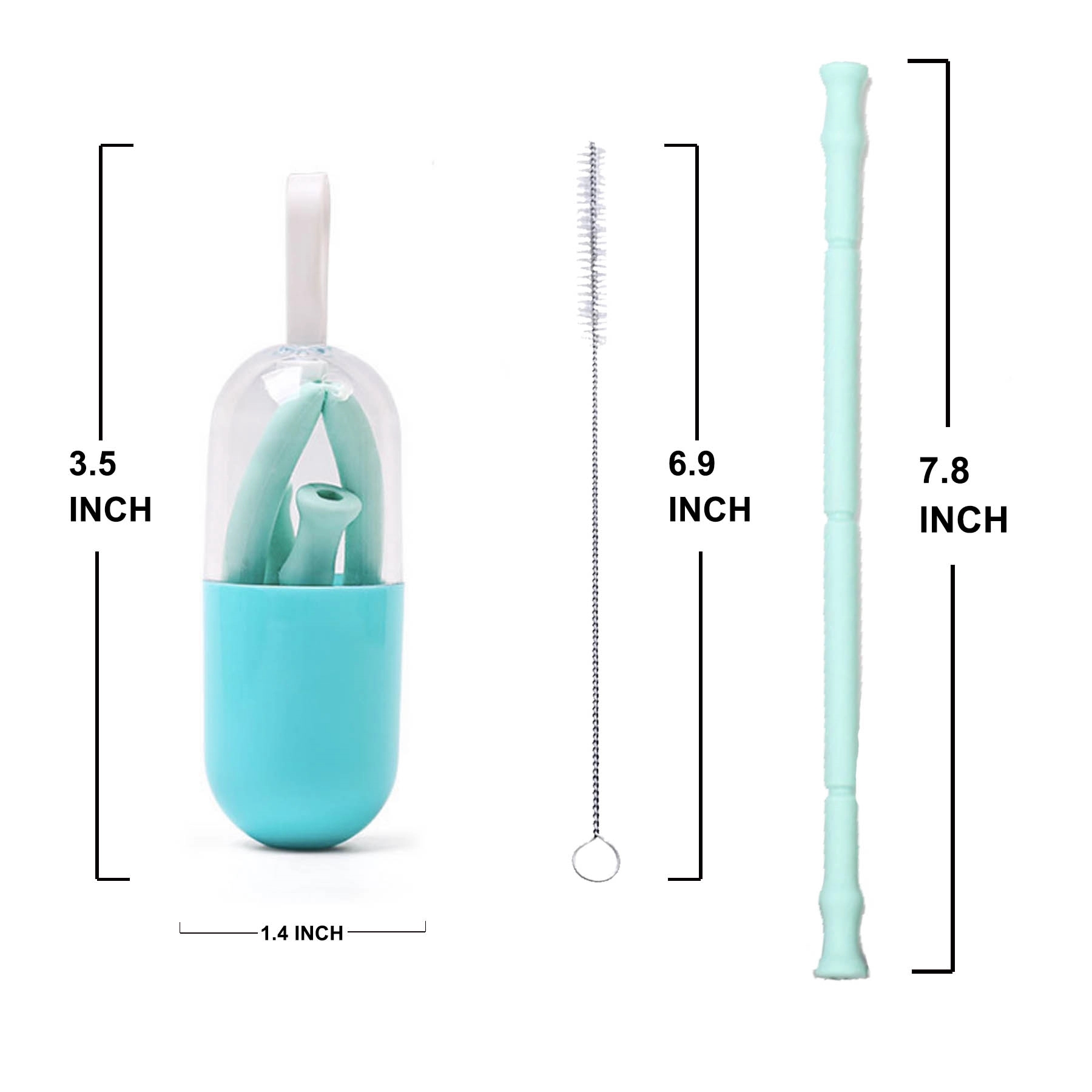 Reusable Collapsible Eco Silicone Drinking Straw With Case 3