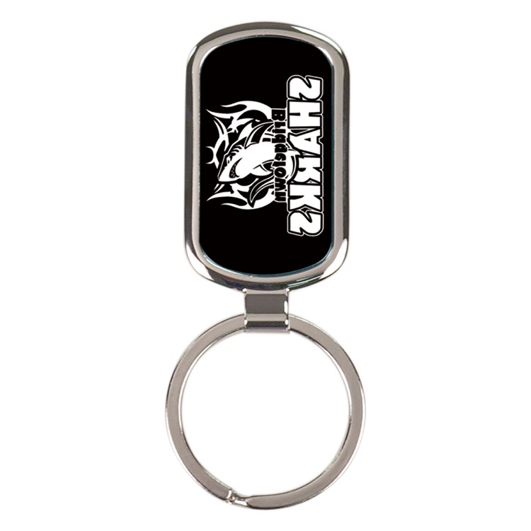 1 1/8" x 1 7/8" Black Rectangle Keychain 1