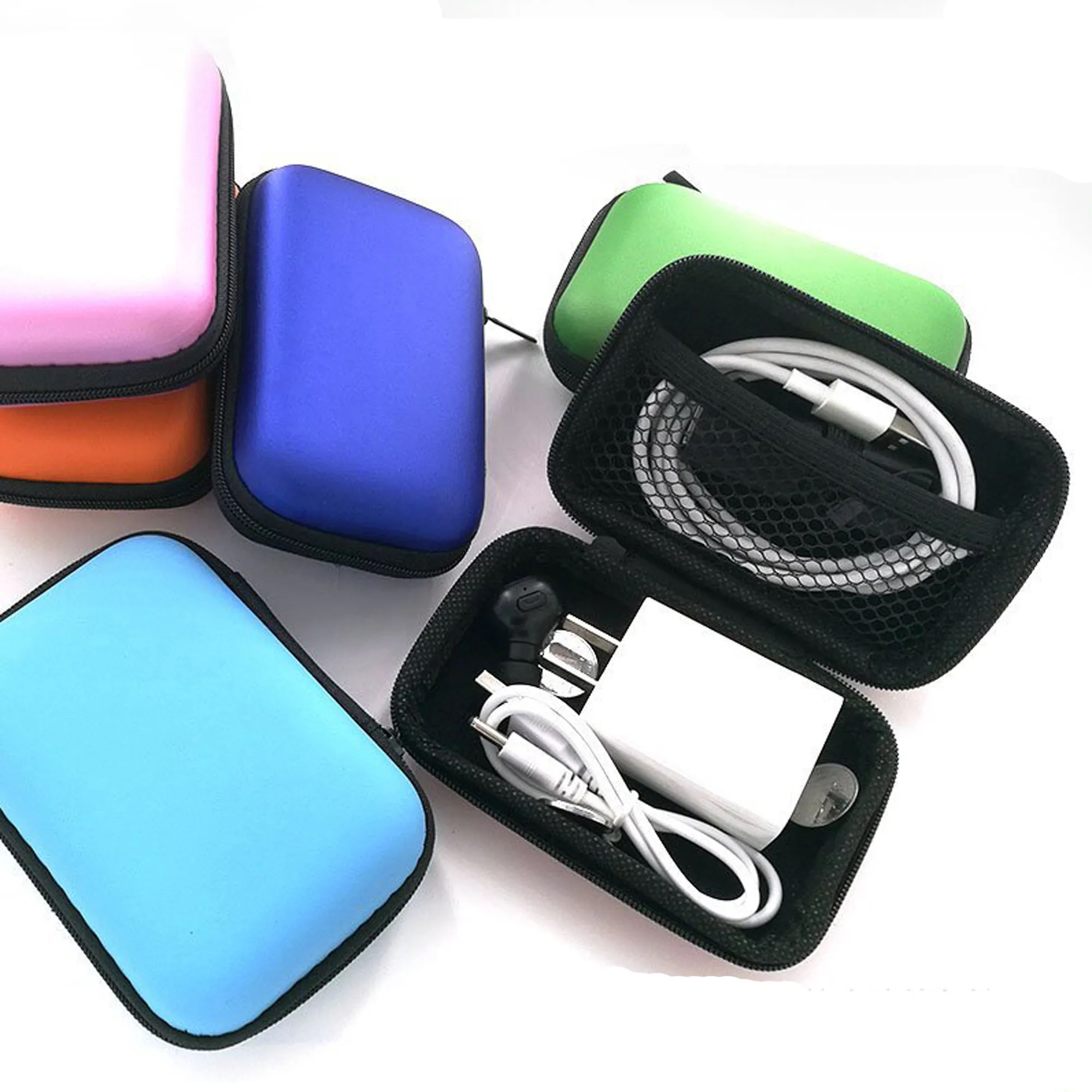MOQ50PCS Portable Mini Zipper Hard Headphone Holder Case 2
