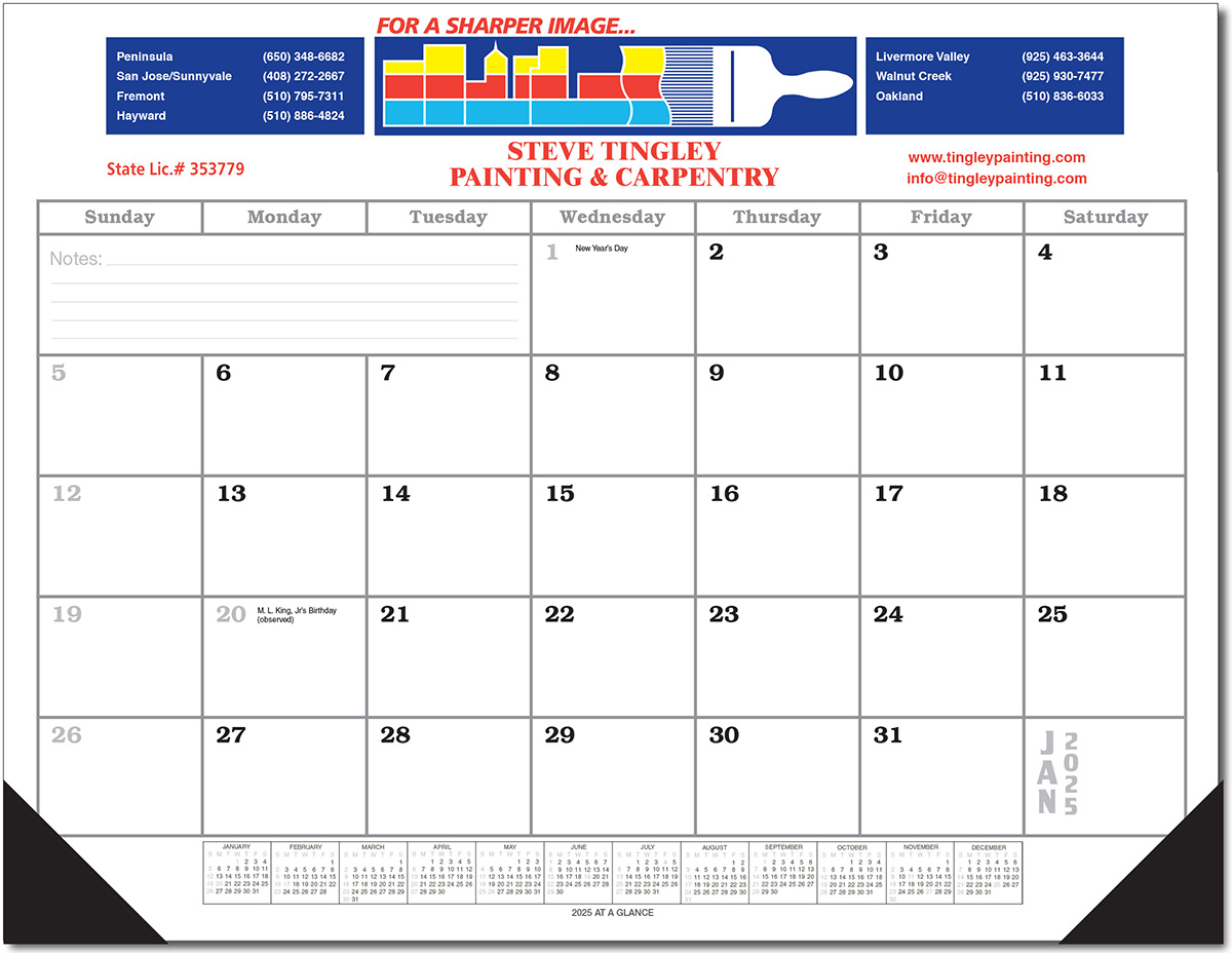 Desk Planner Blotter Calendar Full Color