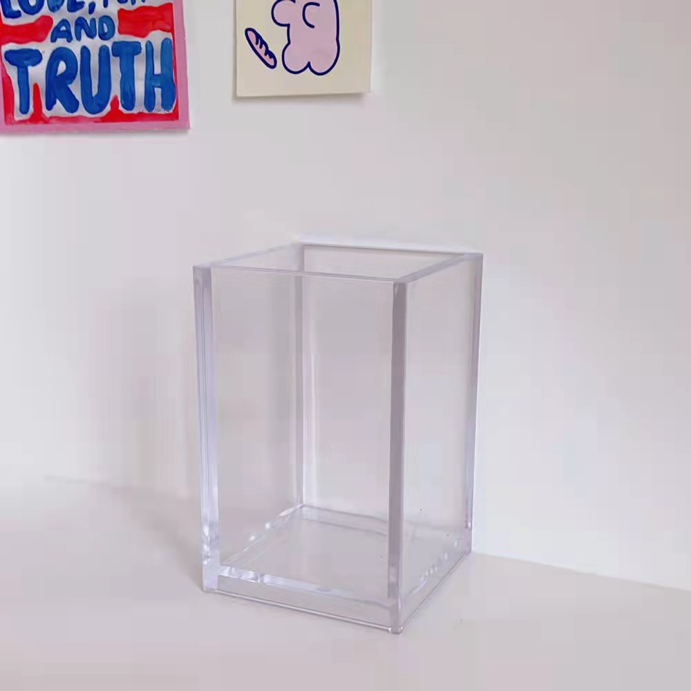 Clear Acrylic Pencil Pen Holder Cup Makeup Brush Storage Organizer 8
