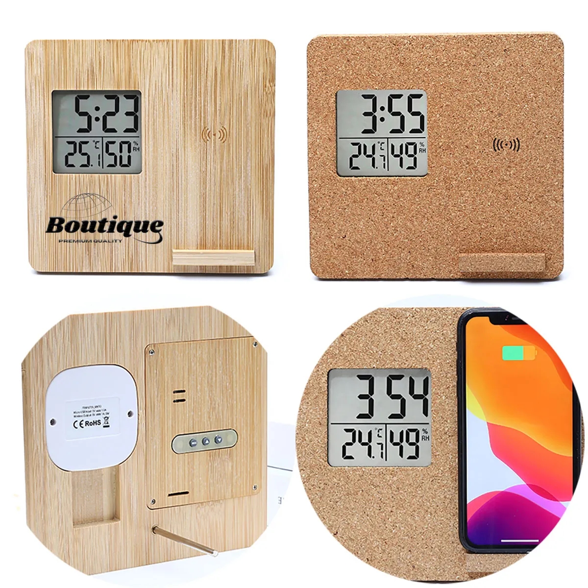 Meteorological Clock Temperature and humidity display Stand 3