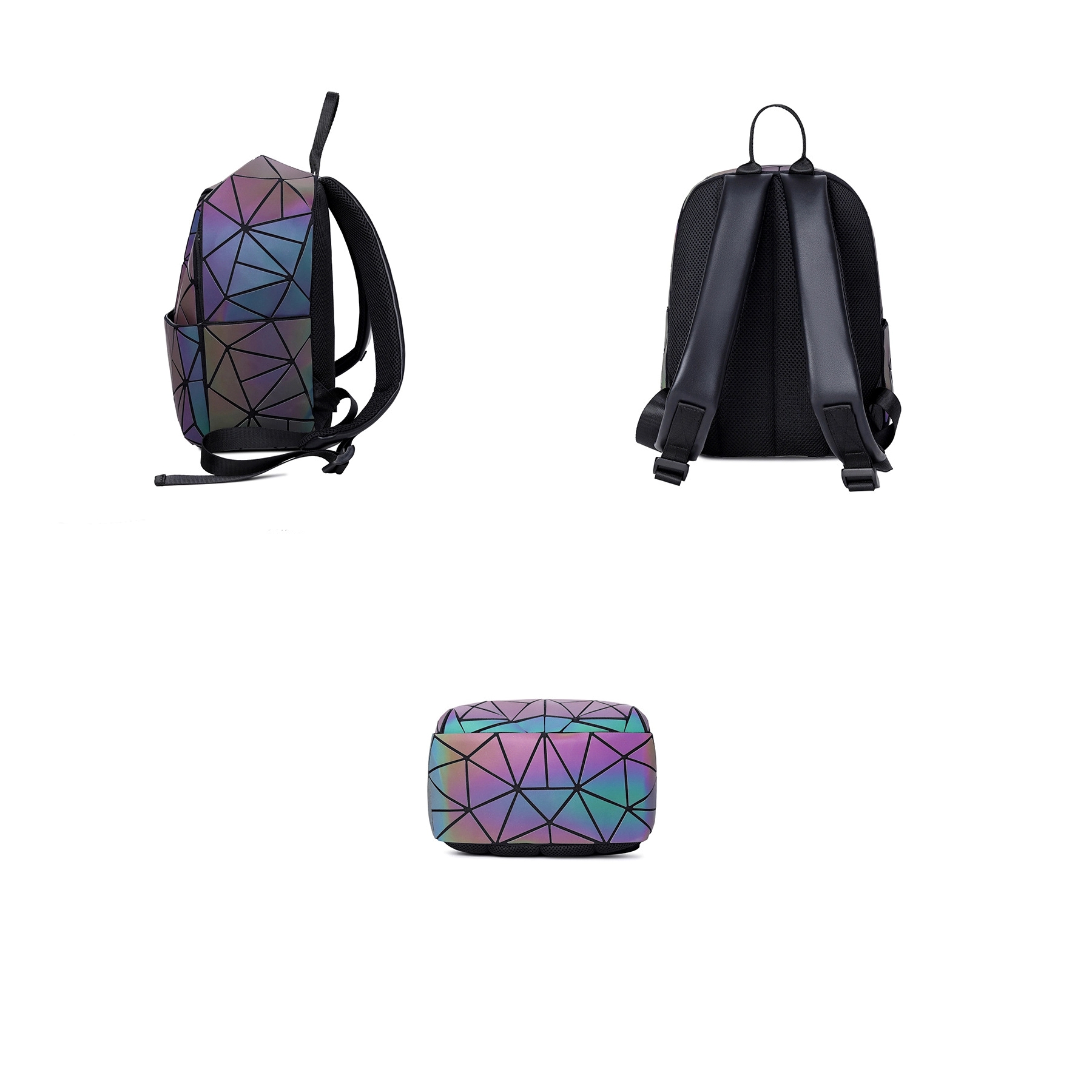 Women Men Geometric Luminous Purse Flash Travel Shoulder 5