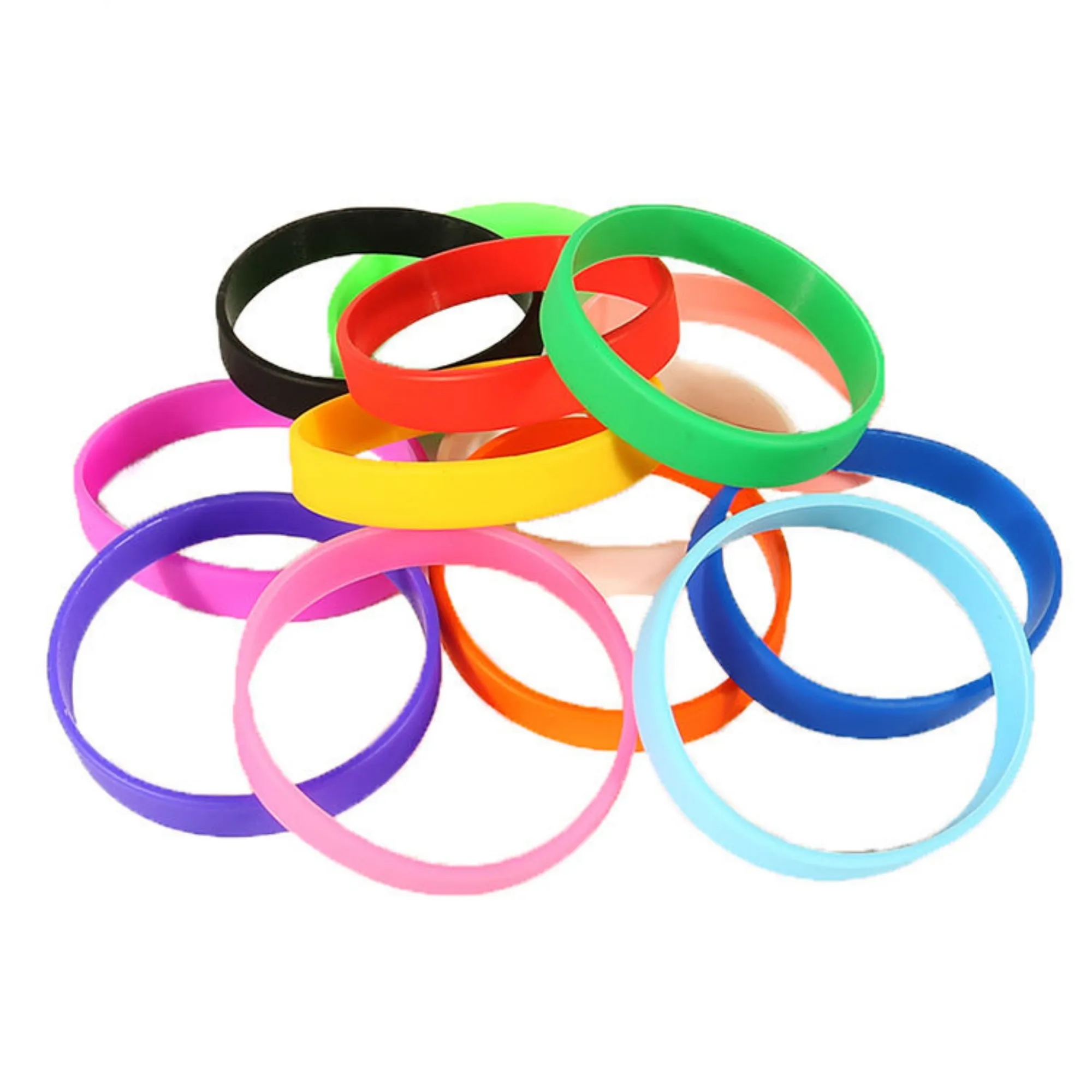 Printed Colorful Filled Silicone Wristbands Blank Bracelets 4
