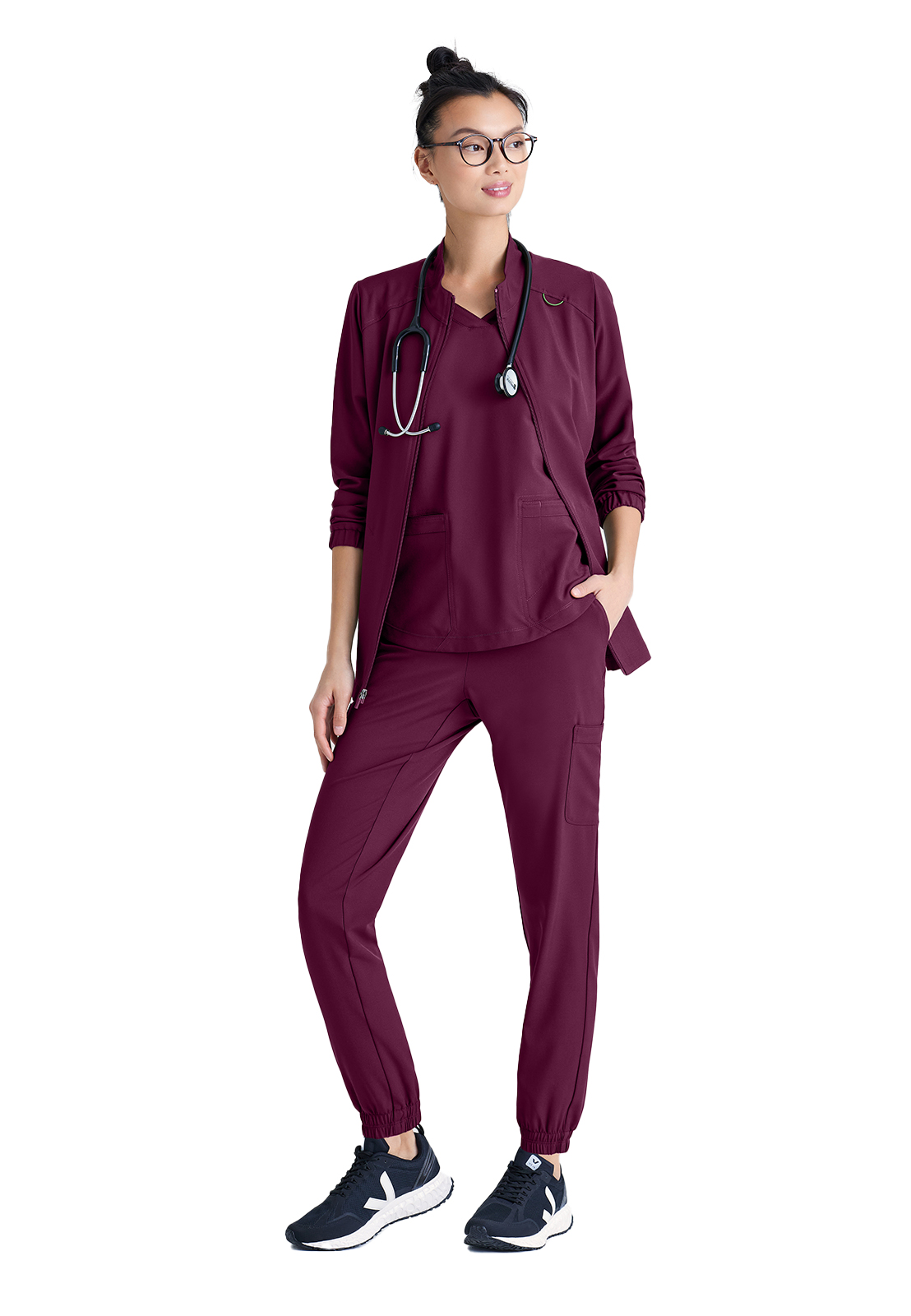 Grey's Anatomy Evolve Stretch - Women's Three-Pocket Virtue Warm-Up Scrub Jacket 36
