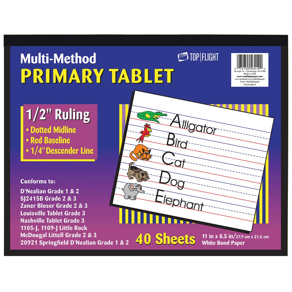 Primary Tablets - 1/2" Ruled 40 Sheets 1
