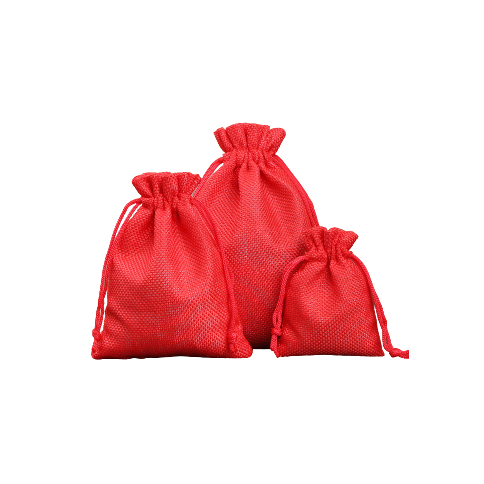 Burlap Drawstring Gift Pouch With Double Knot Closure 18