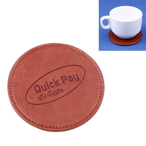 Round PU Leather Coasters 3