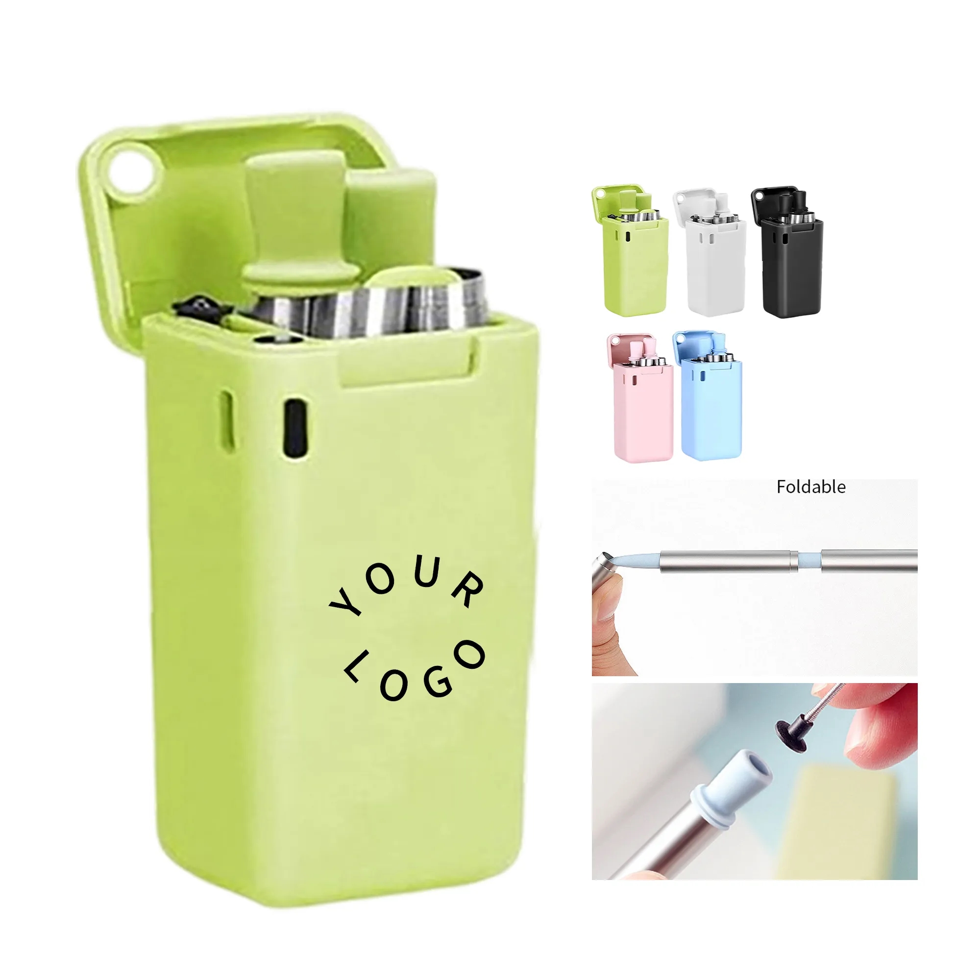 Reusable Metal Straw Set with Case for Eco-Friendly Sipping 2