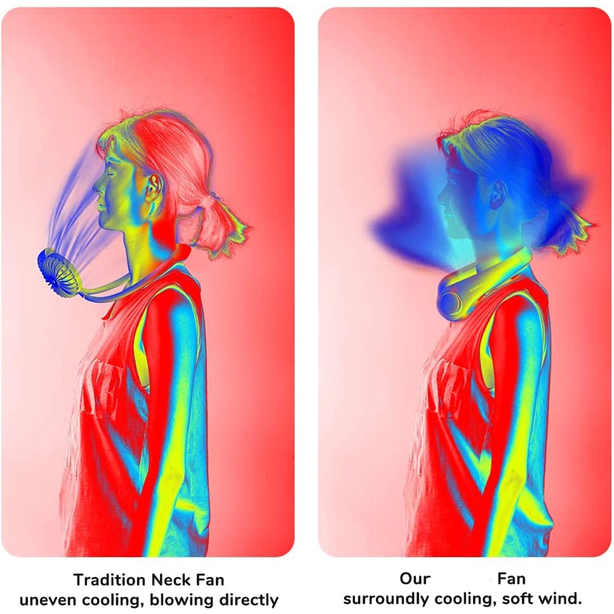 Portable Hands Free Rechargeable Neck Fan 2