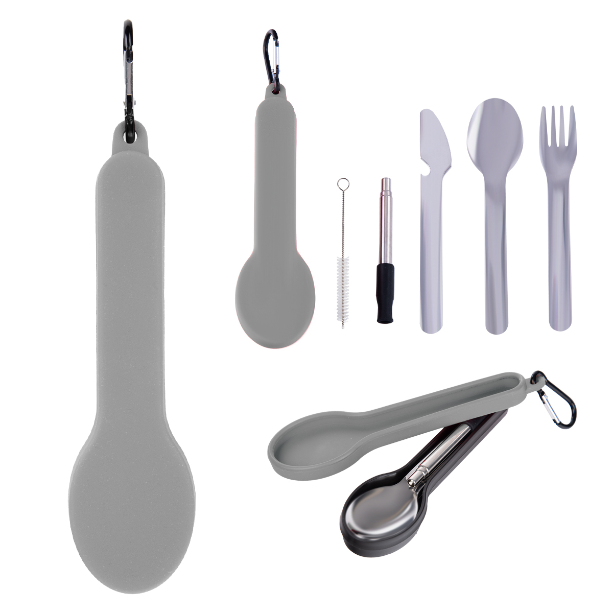 Travel Utensil Set With Silicone Holder 13