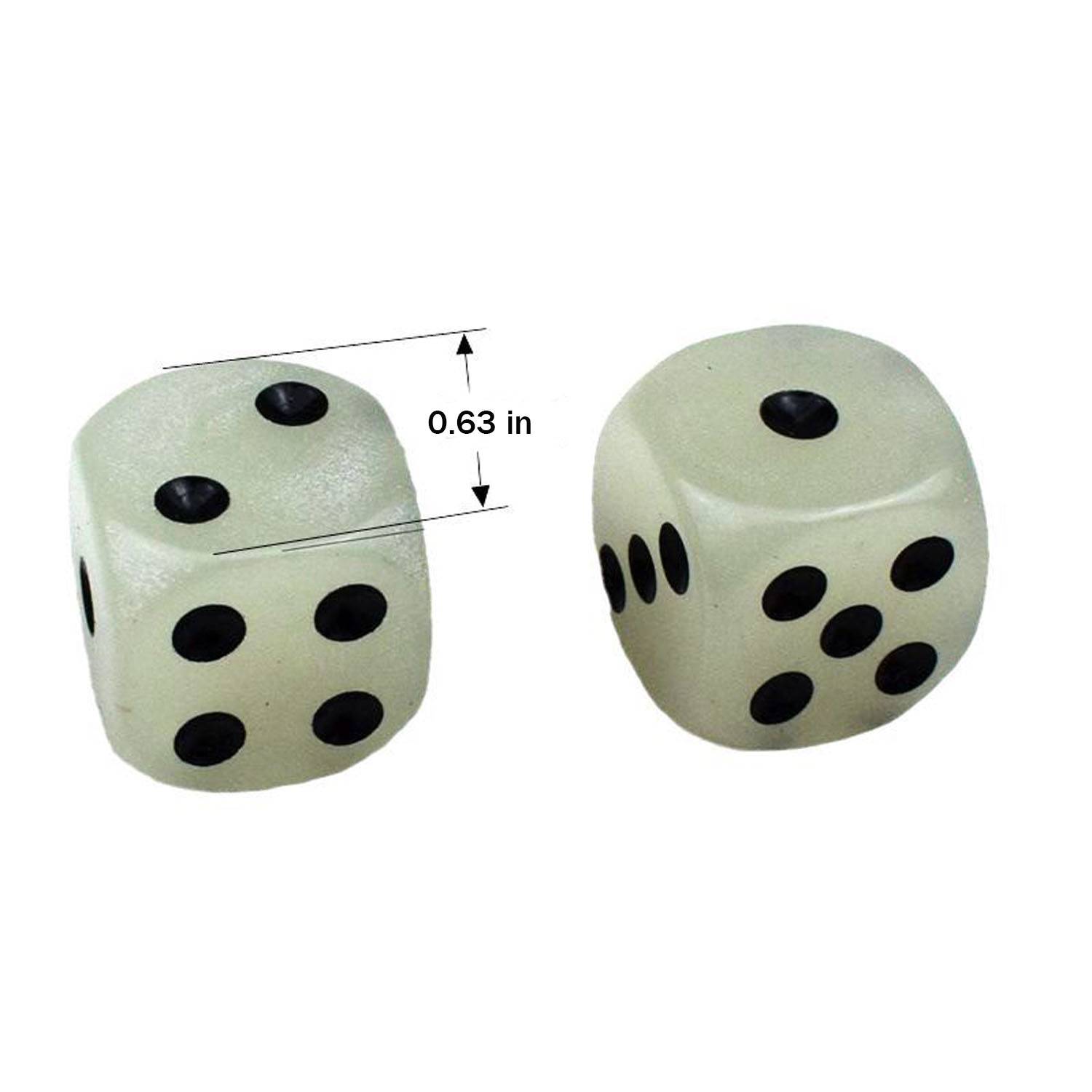 6 Sided Luminous Round Corner Acrylic Dice for Party Games 5